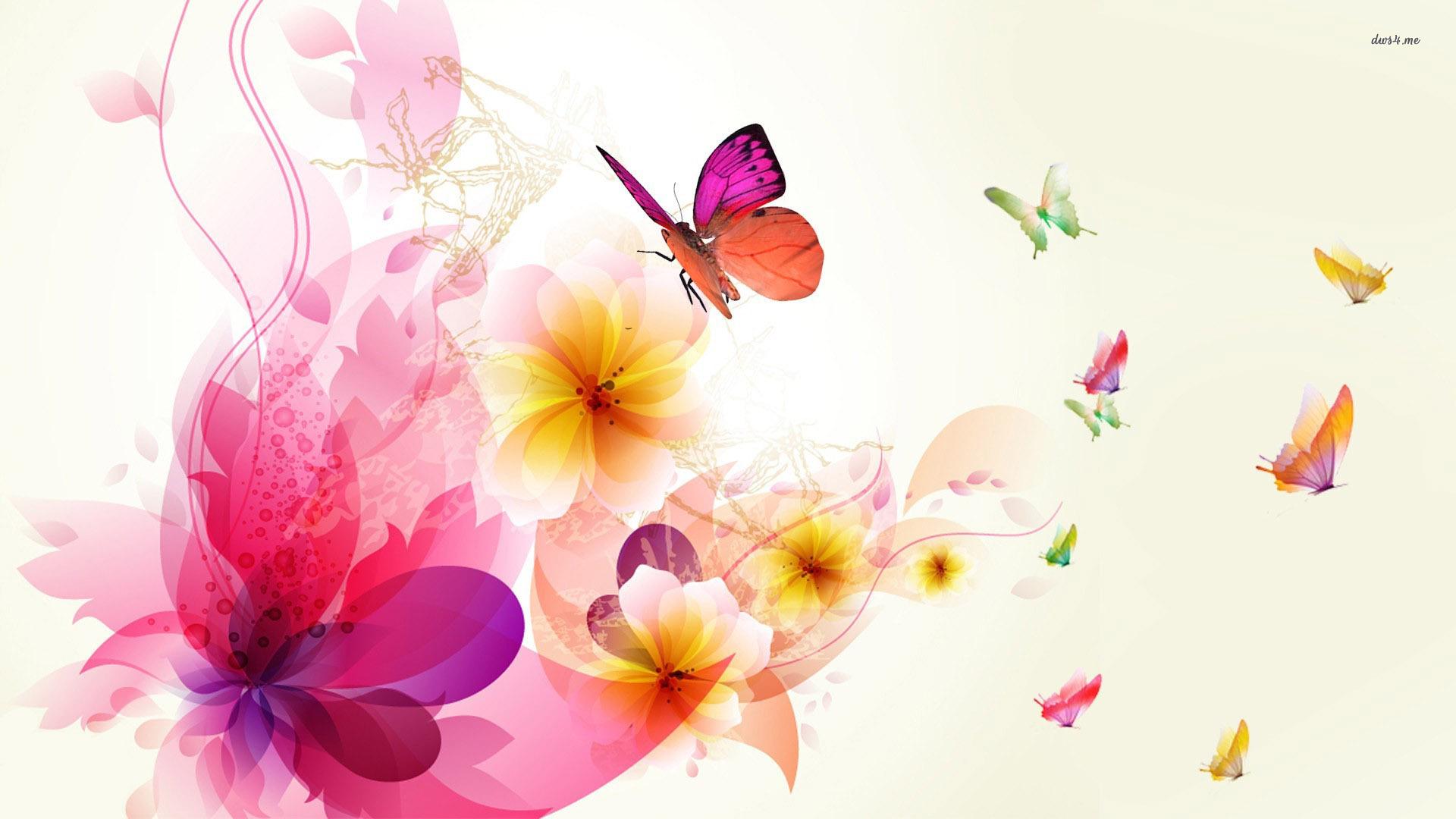 1920x1080 Colorful Butterflies On Flowers Wallpaper 1280X800 Colorful