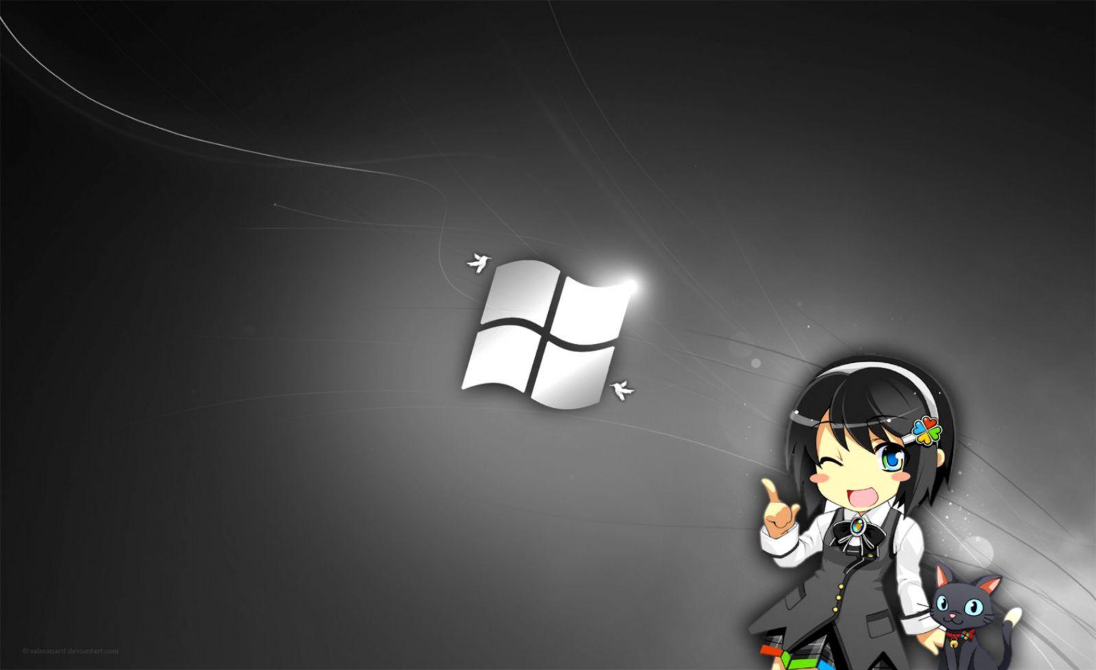 1596x976 Anime Girl Windows HD Wallpaper