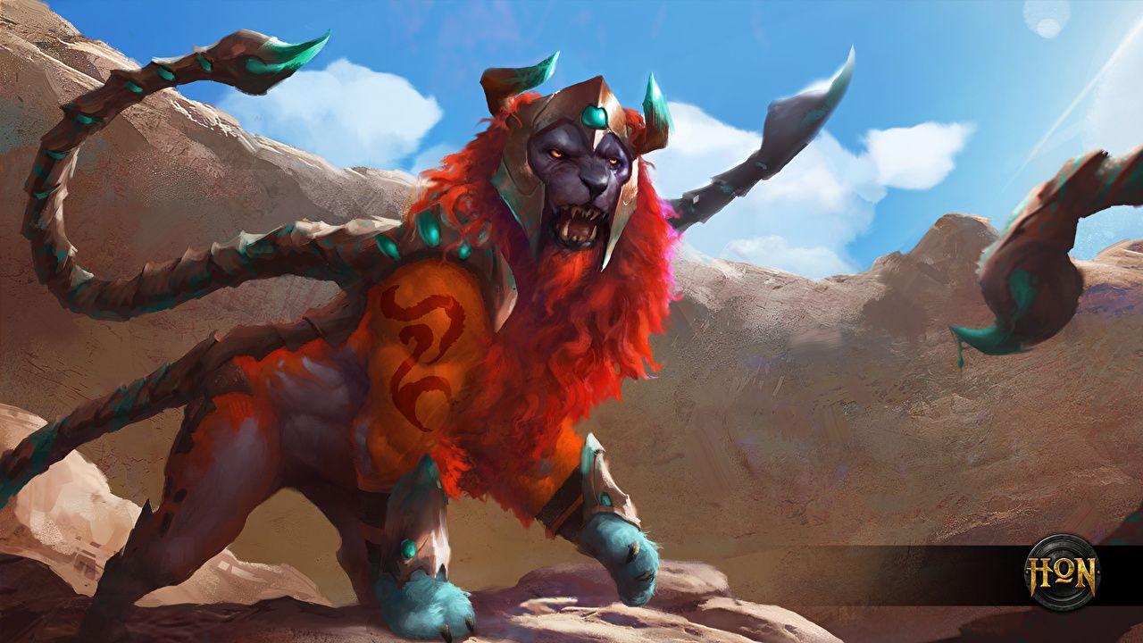 1280x720 Wallpaper Heroes of Newerth Manticore Bramble moba Chimera