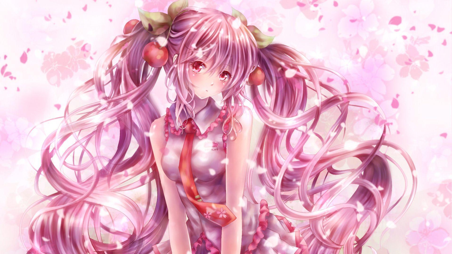 1920x1080 Sakura Miku Wallpaper