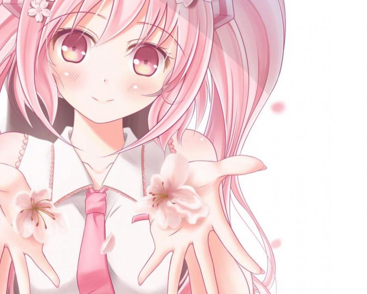 1280x1024 Sakura Miku Wallpaper