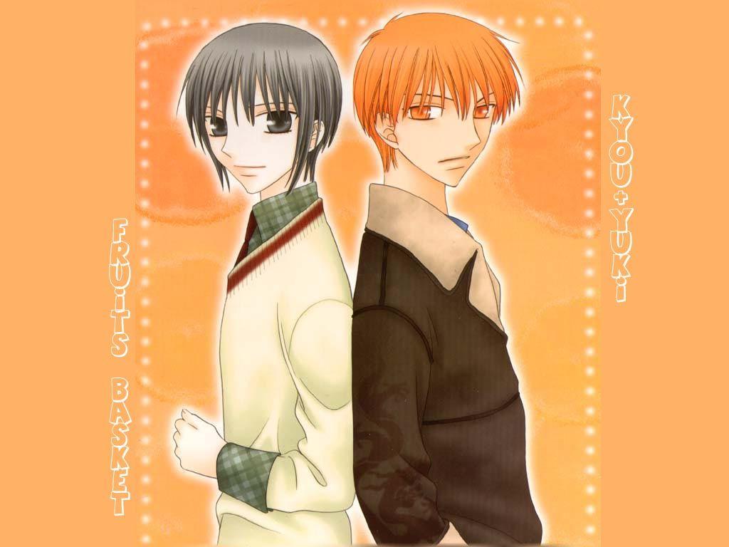 1024x768 Fruits Basket Wallpaper: Kyou and Yuki