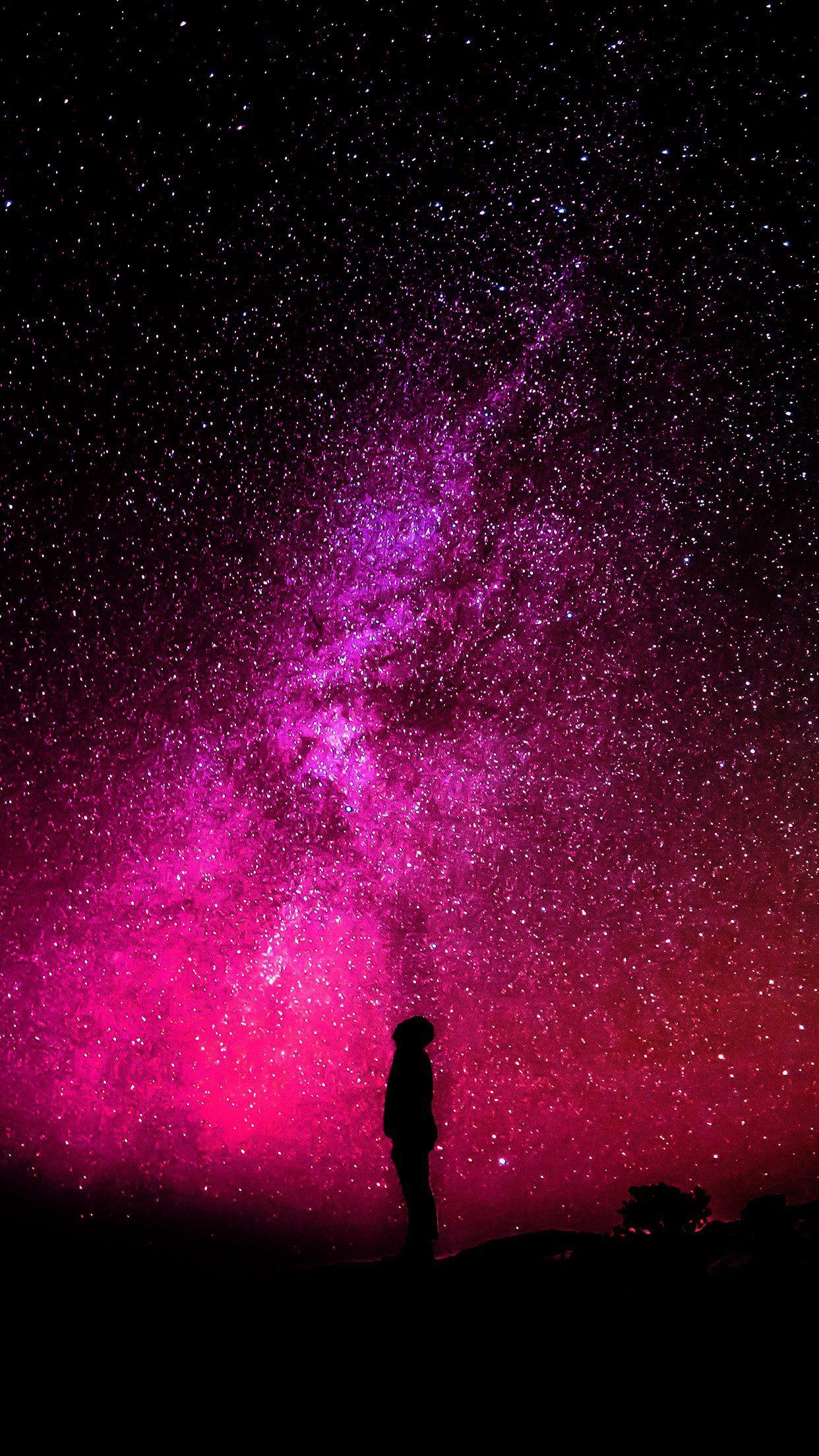 1242x2208 Sky Galaxy Milkyway Space Night Red Android Wallpaper HD Wallpaper