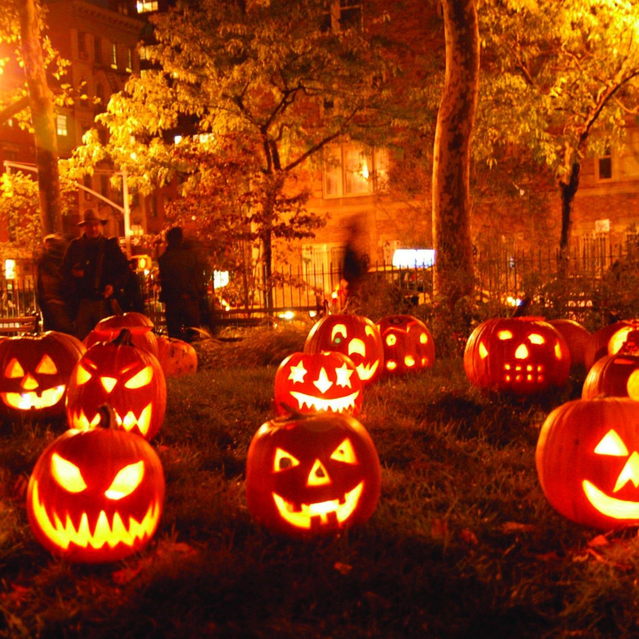 2048x2048 Halloween Jack O Lantern Wallpaper