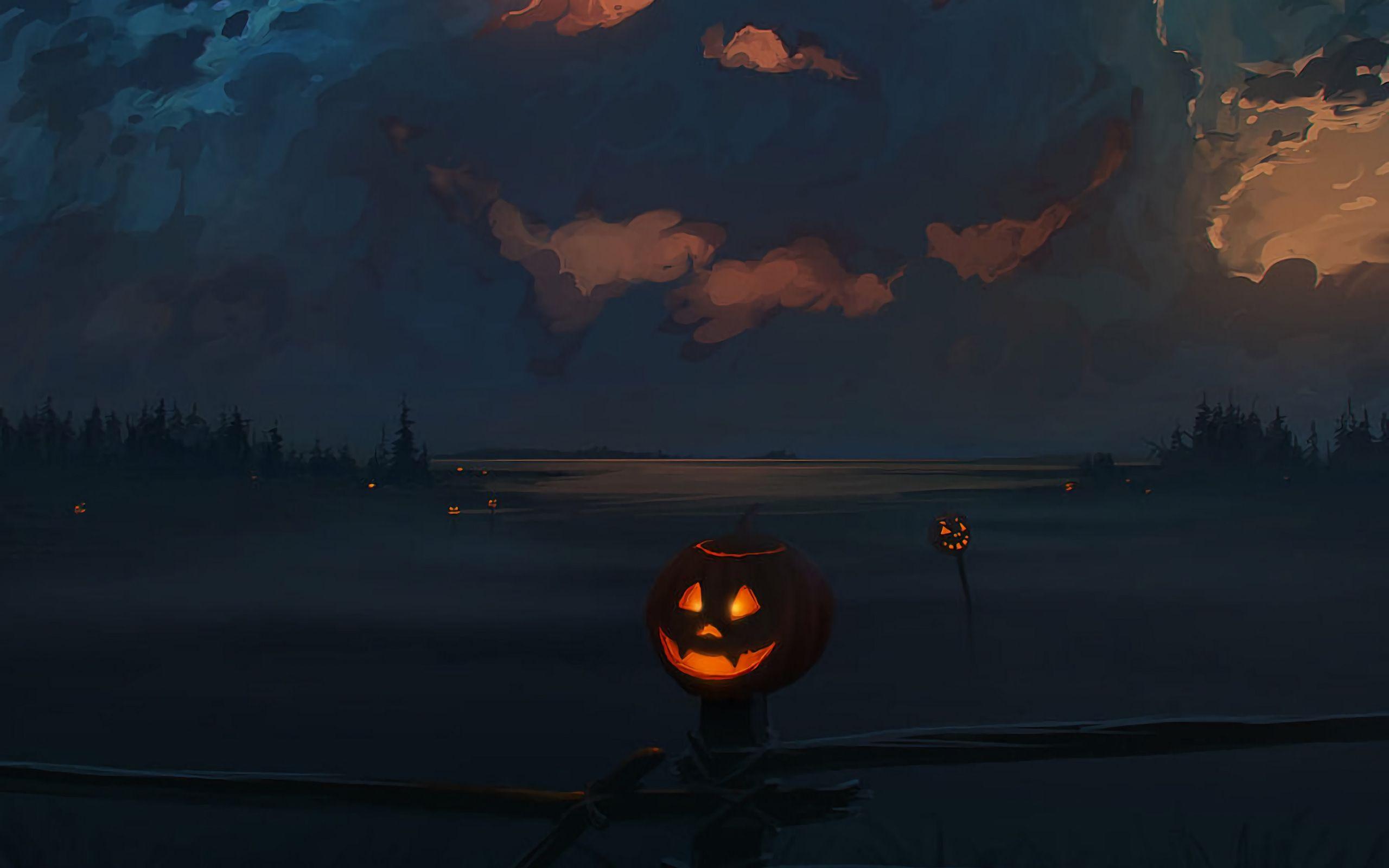 2560x1600 Wallpaper Jack O Lantern, Pumpkin, Halloween, Art, O Lantern Wallpaper HD