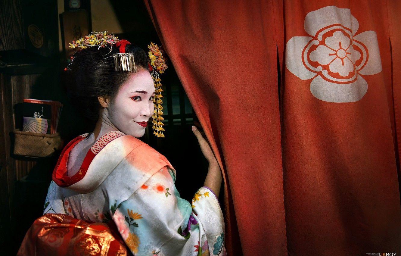 1332x850 Wallpaper girl, Japan, geisha, Asian image for desktop, section девушки
