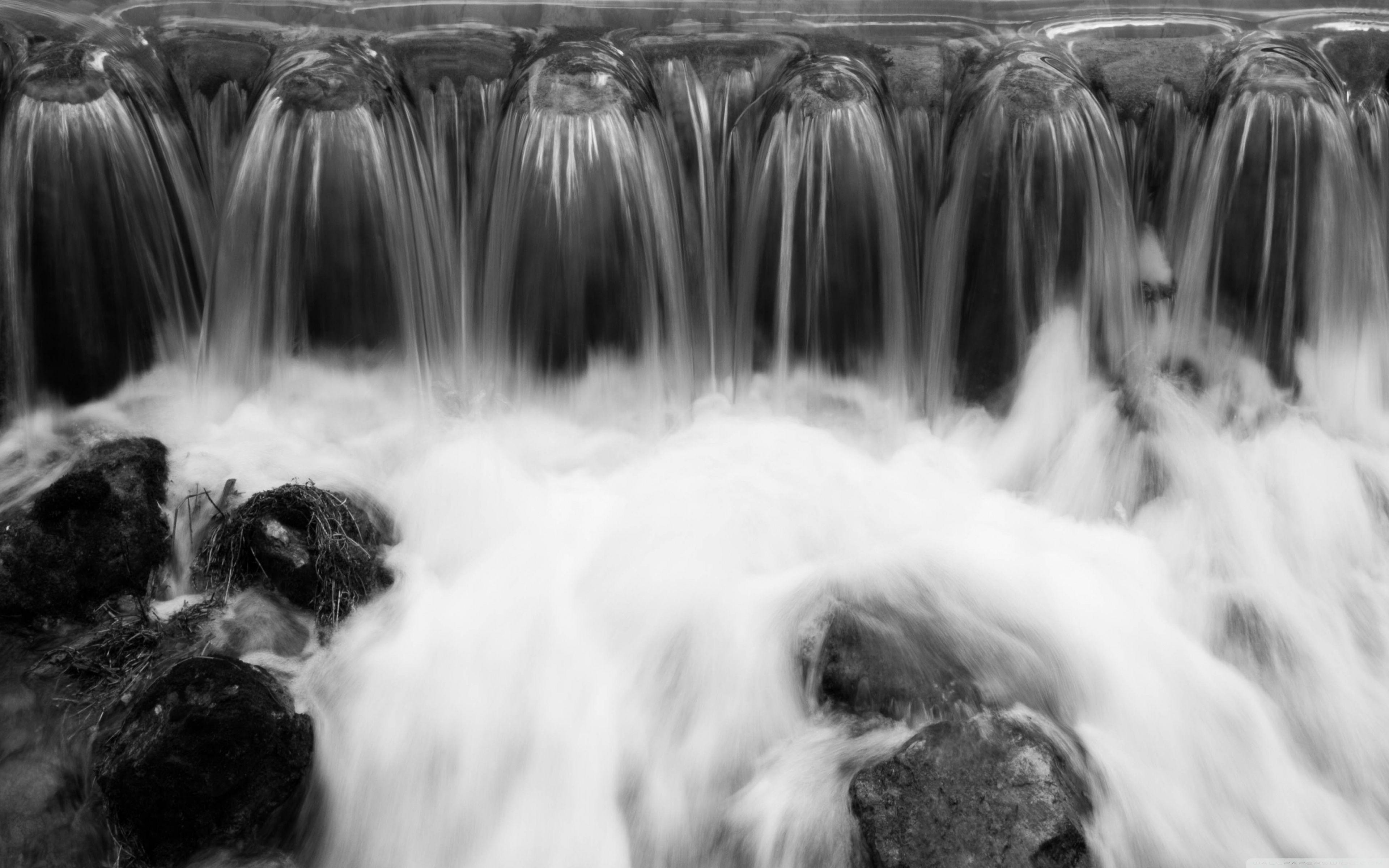 3840x2400 Waterfall Black And White Ultra HD Desktop Background Wallpaper for 4K UHD TV : Widescreen & UltraWide Desktop & Laptop : Multi Display, Dual Monitor : Tablet