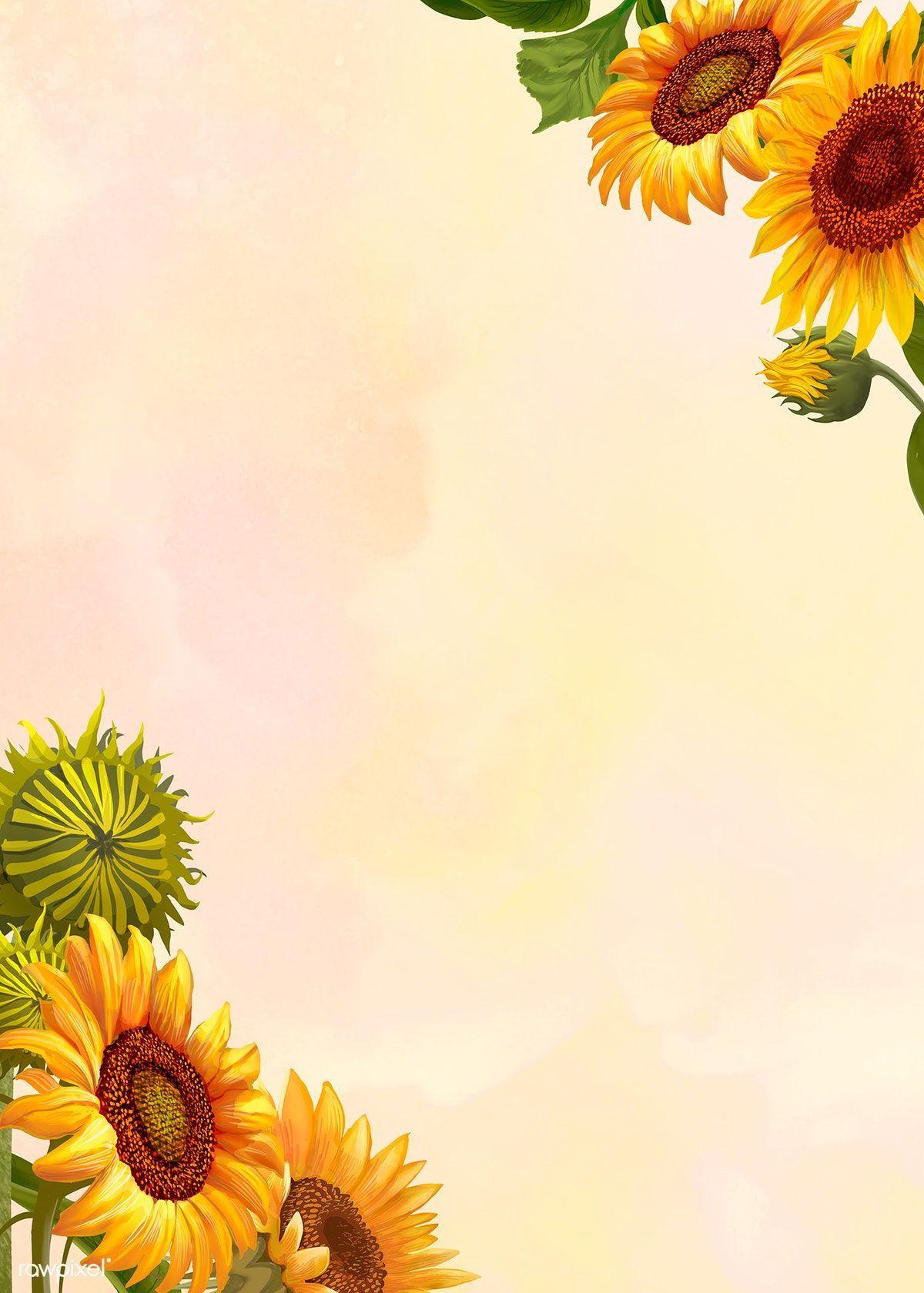 1200x1680 Hand drawn sunflower on a yellow background. premium image. Sunflower illustration, Yellow background, Sunflower wallpaper