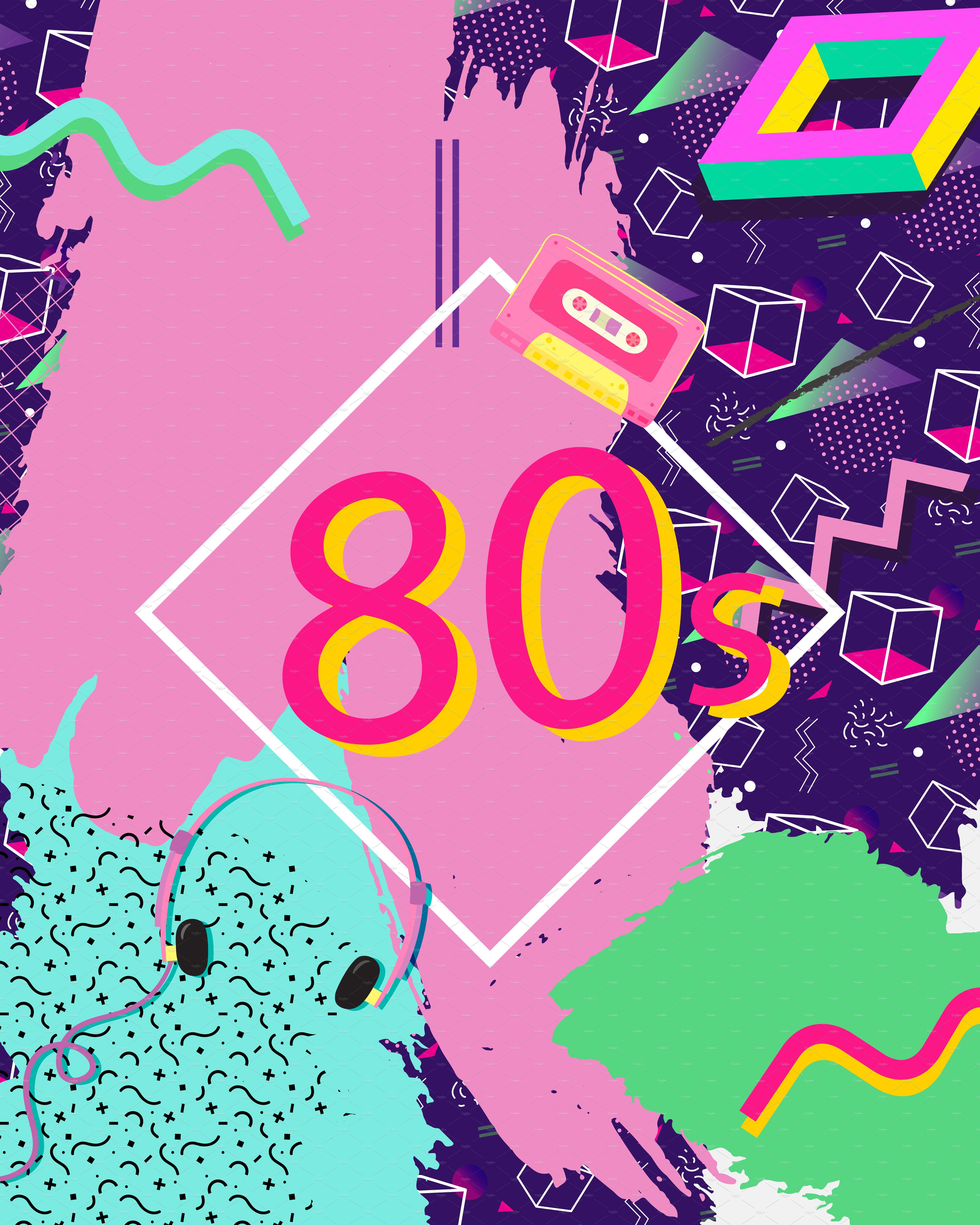 6553x8191 Colourful Eighties background background, Yearbook themes, Retro wallpaper