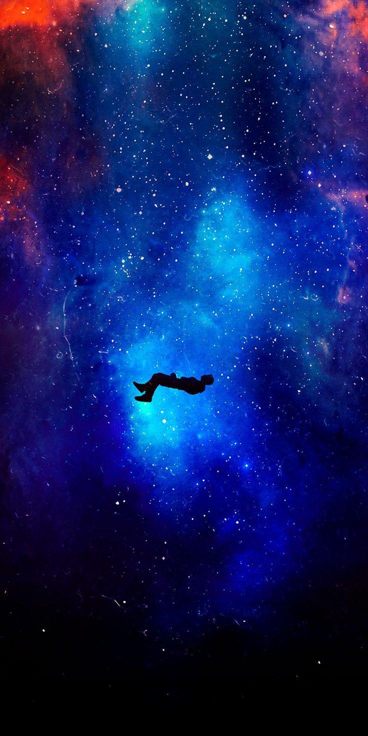 736x1472 Silhouette, Levitation, space, cosmos, fantasy, 1080x2160 wallpaper