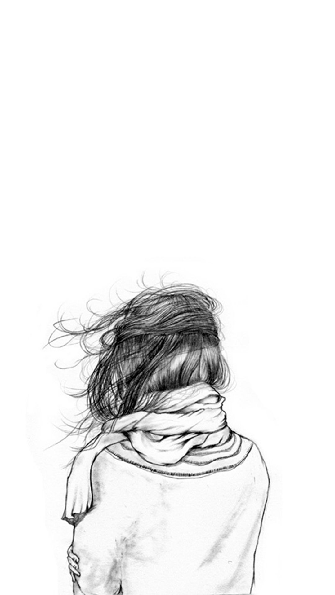 1080x1920 Sketch Women Wallpaper