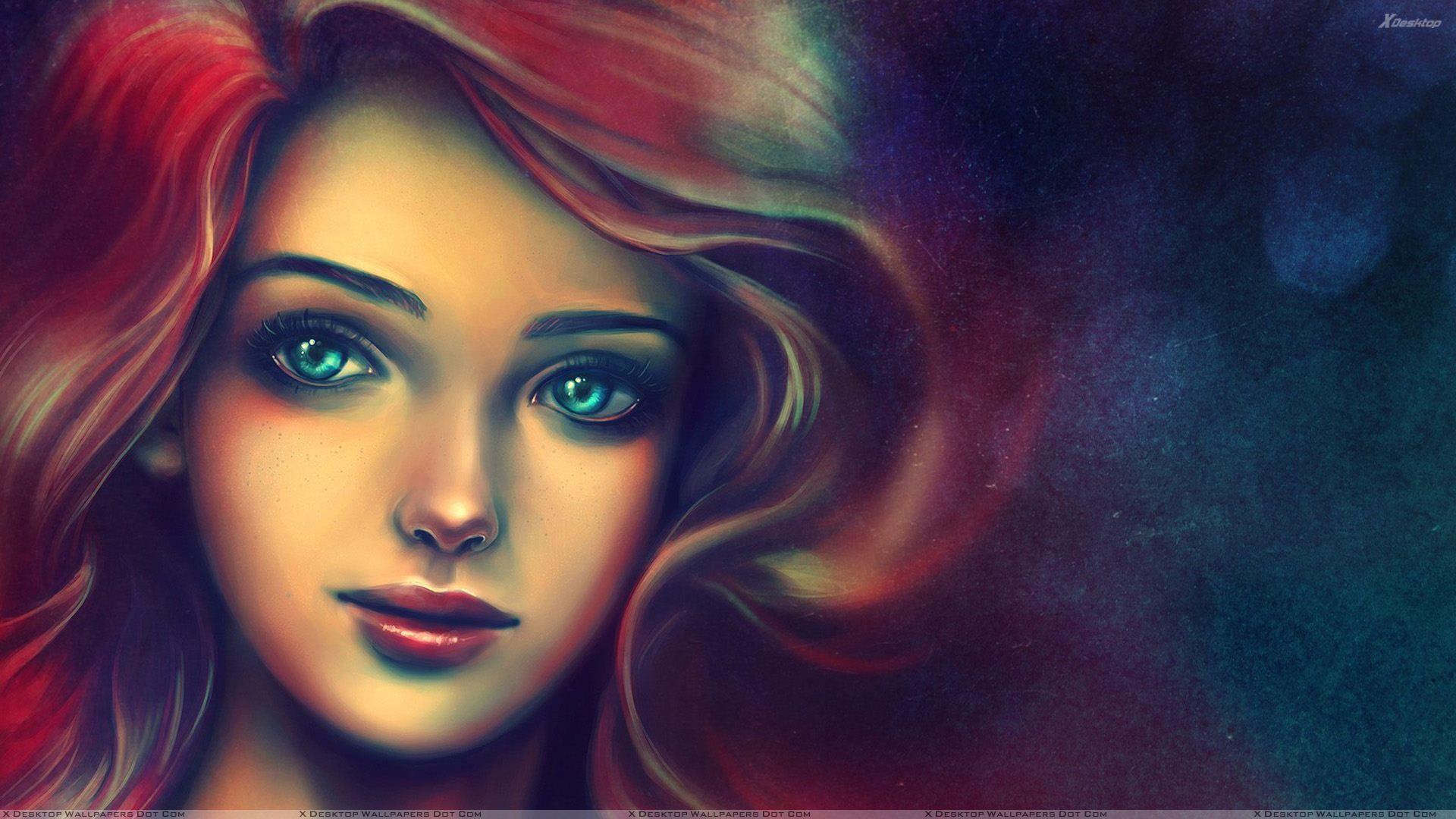 1920x1080 Wallpaper Sketch Beautiful Face Closeup Of A Girl 1920x1080