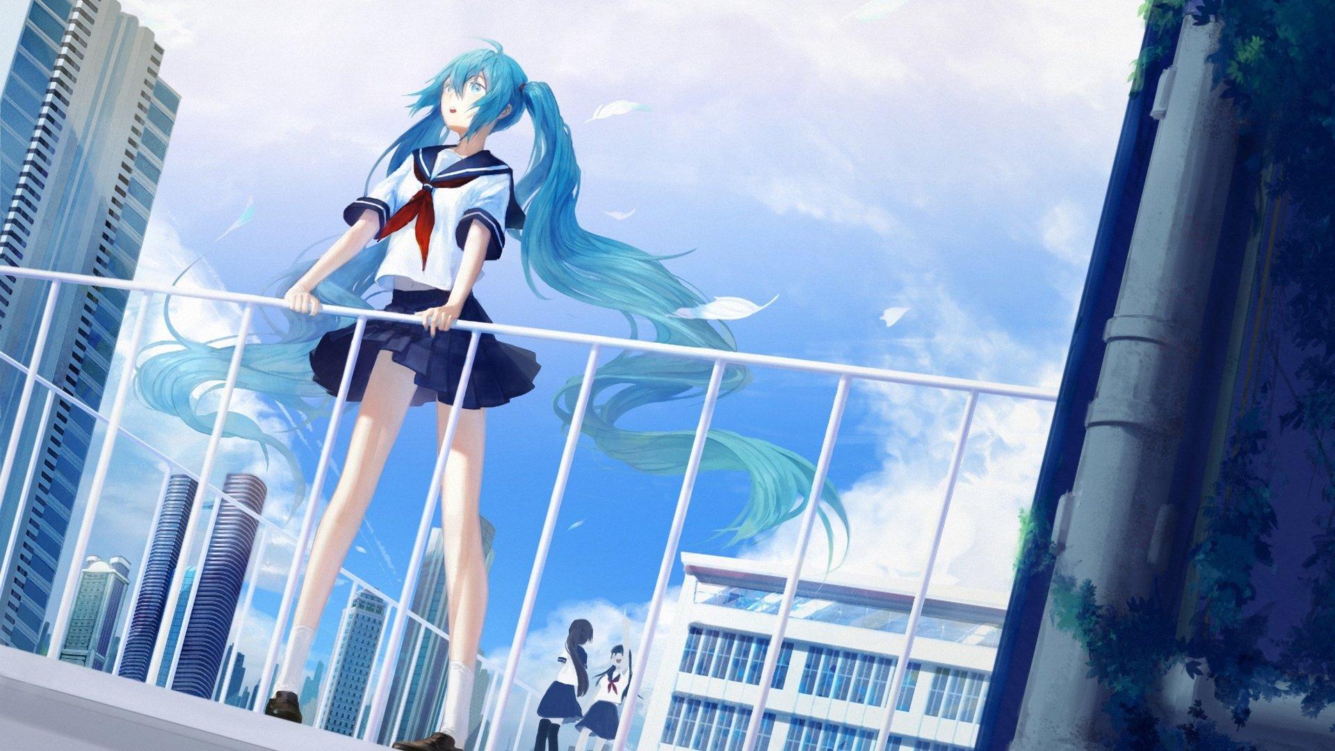 1920x1080 School anime girl wallpaper HD for desktop background