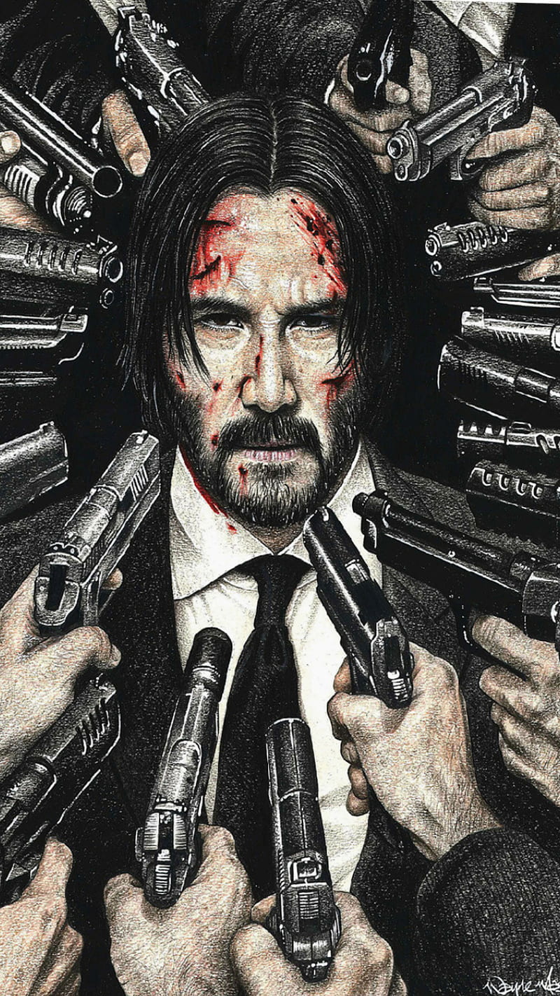 800x1422 John Wick, badass, guns, keanu, movie, odds, reeves, HD phone wallpaper