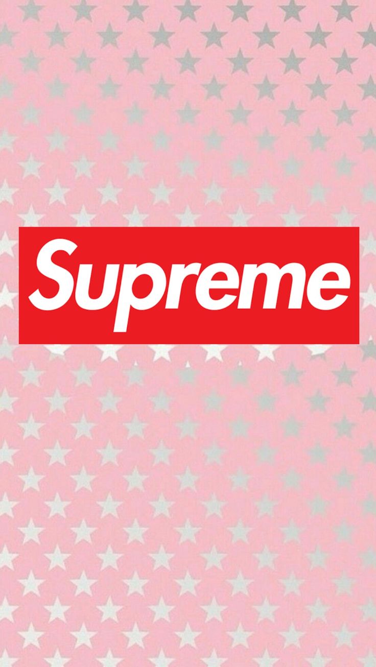 736x1306 Supreme Sticker on Pink Background with Silver and White Stars. Pink supreme logo, Pink supreme