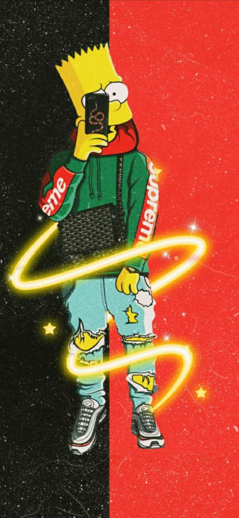 800x1733 Cool Supreme Wallpaper Bart Simpson Supreme Skateboard Bart Simpson Supreme Sticker Supreme Wallpaper Simpsons Supreme
