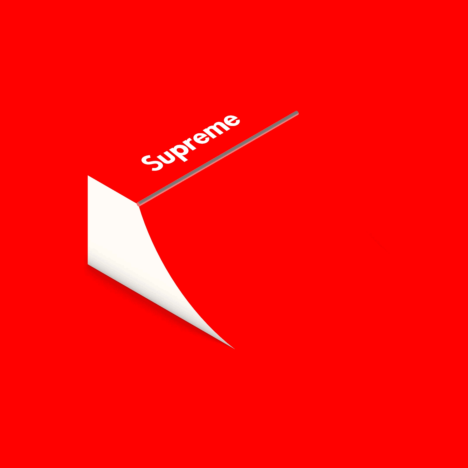 1600x1600 Supreme Peel: Red Sticker Logo (GIF)