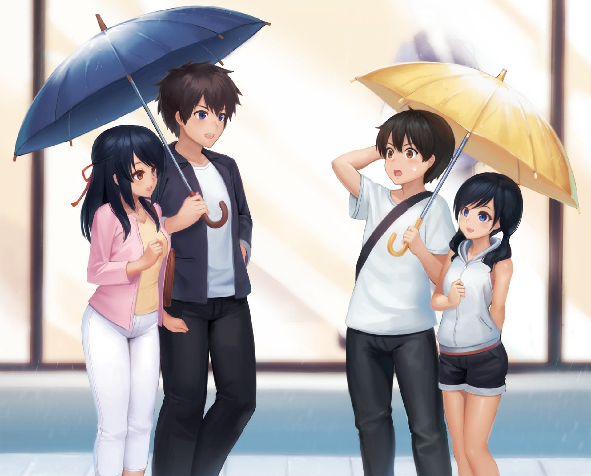 1920x1544 Download Hodaka Morishima Hina Amano Mitsuha Miyamizu Taki Tachibana Weathering With You Your Name. Movie Crossover HD Wallpaper by らんまx1544