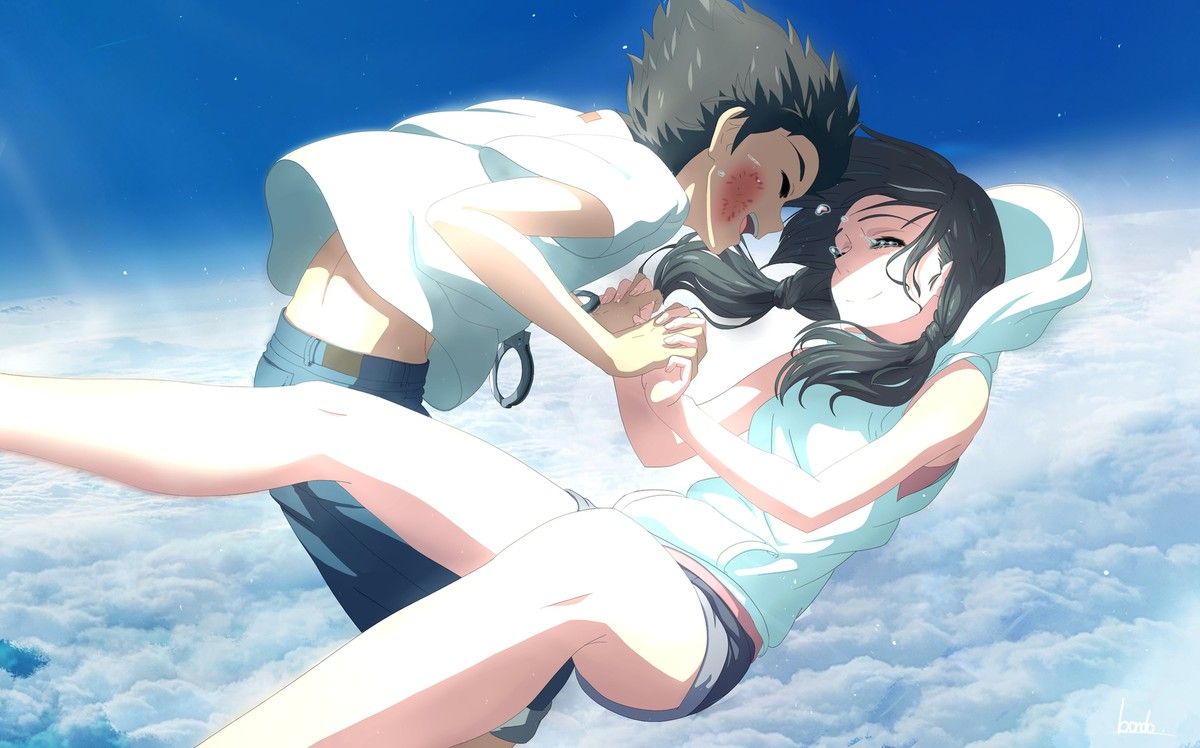 1200x748 Anime tenki no ko hodaka morishima hina amano falling Playmat Gaming Mat Desk
