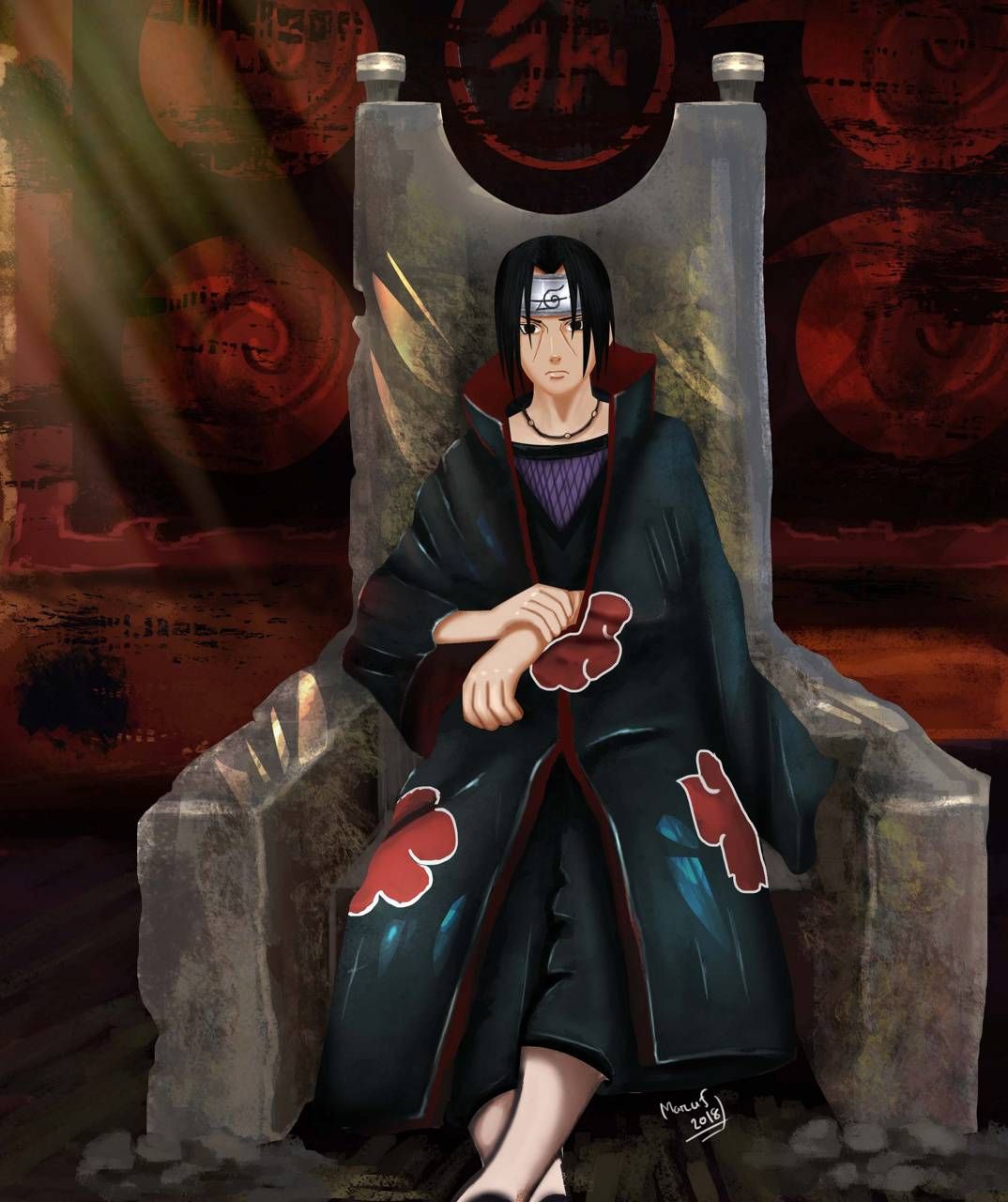1074x1280 Itachi Throne Wallpaper