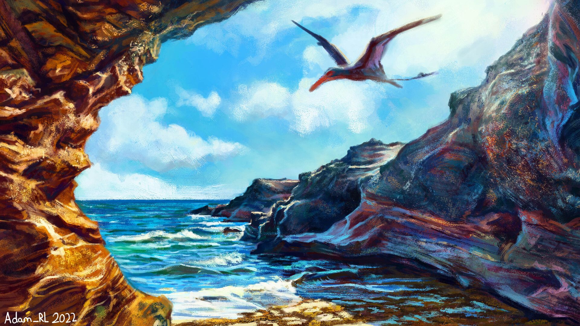 1920x1080 Pterosaurs in Middle Jurassic Scotland (Paleoart)