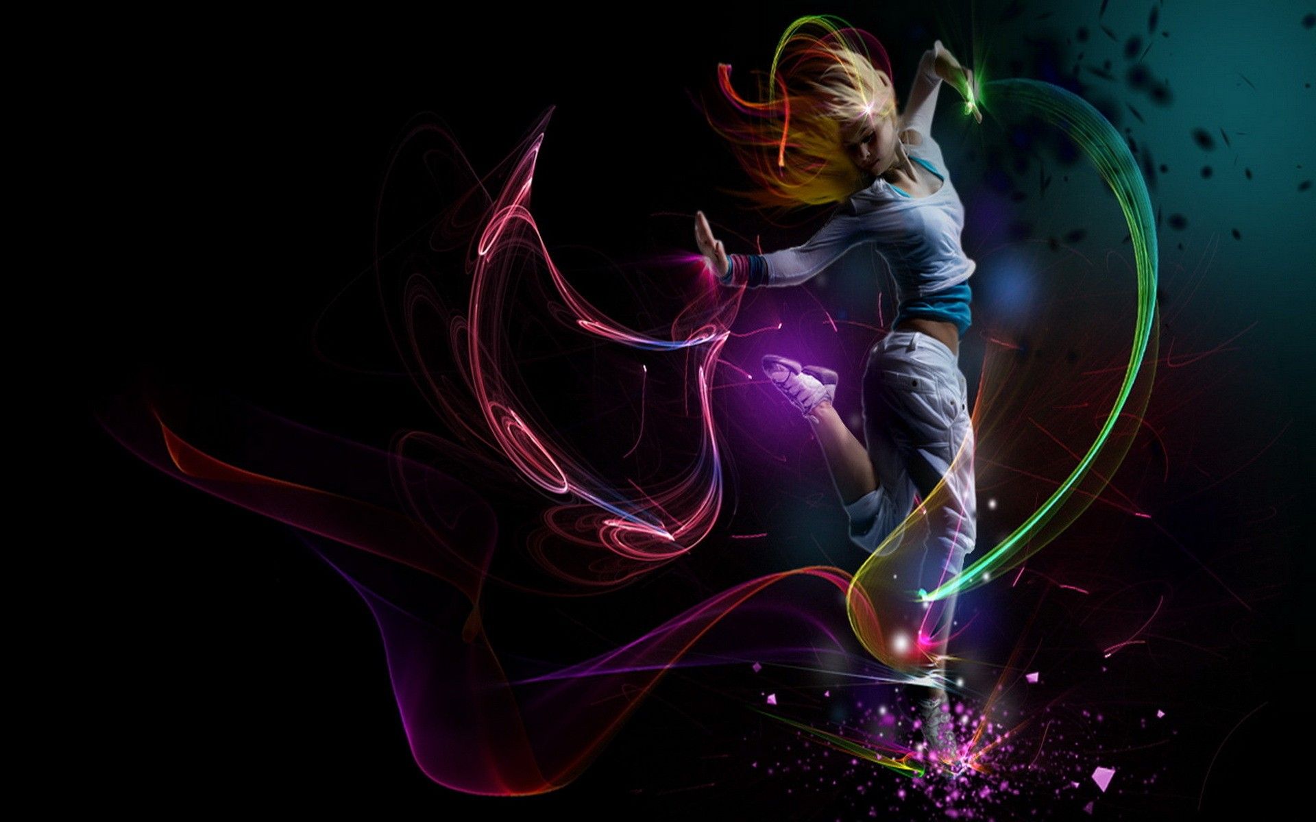 1920x1200 dancers, Women, Shapes, Simple background, Digital art Wallpaper HD / Desktop and Mobile Background