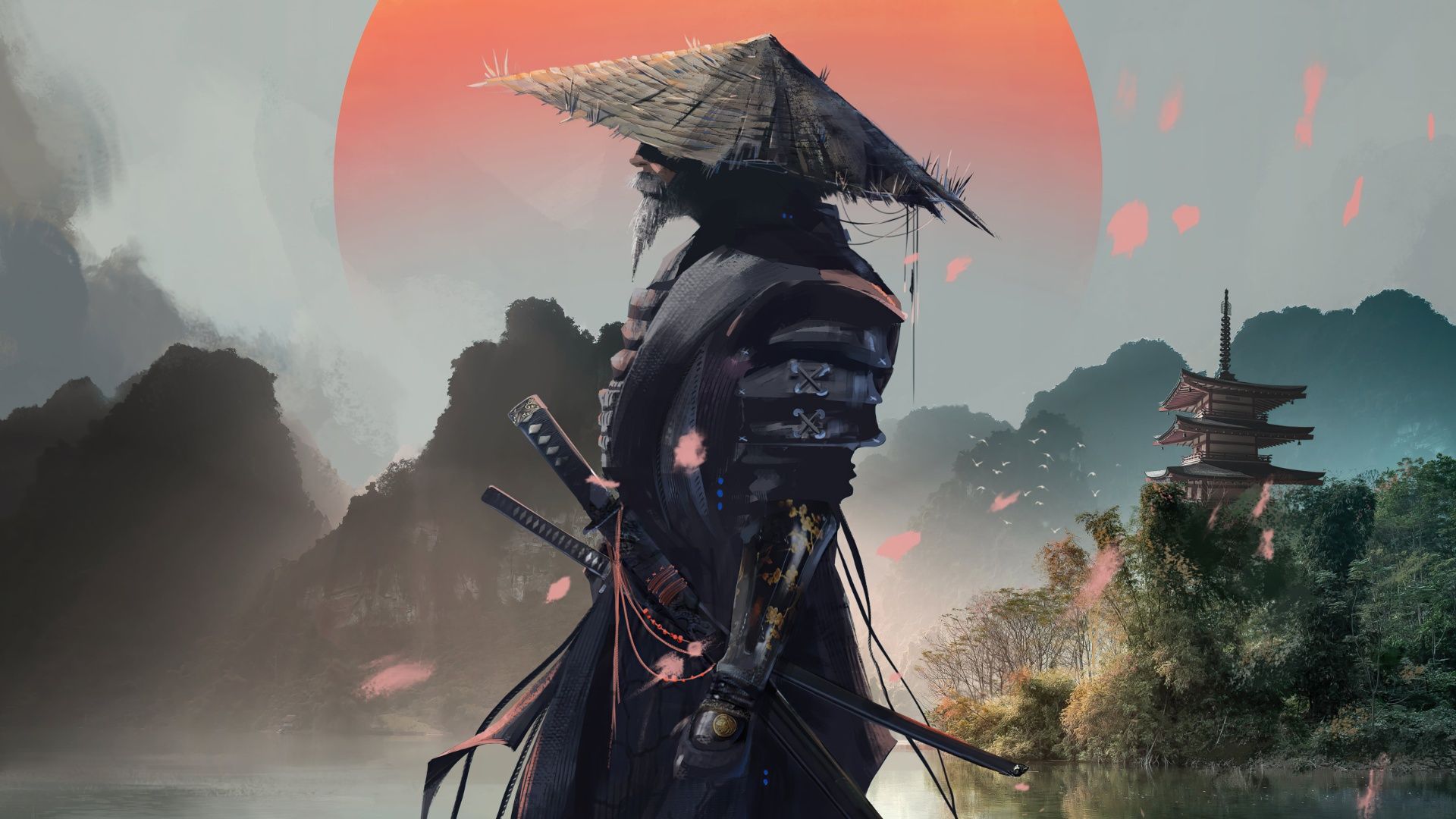1920x1080 Samurai Aesthetic PC Wallpaper