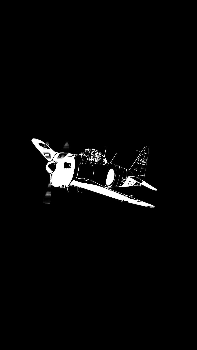 800x1422 Dogfighter, aircraft, amoled, aviation, black, dogfight, military, minimal, HD phone wallpaper