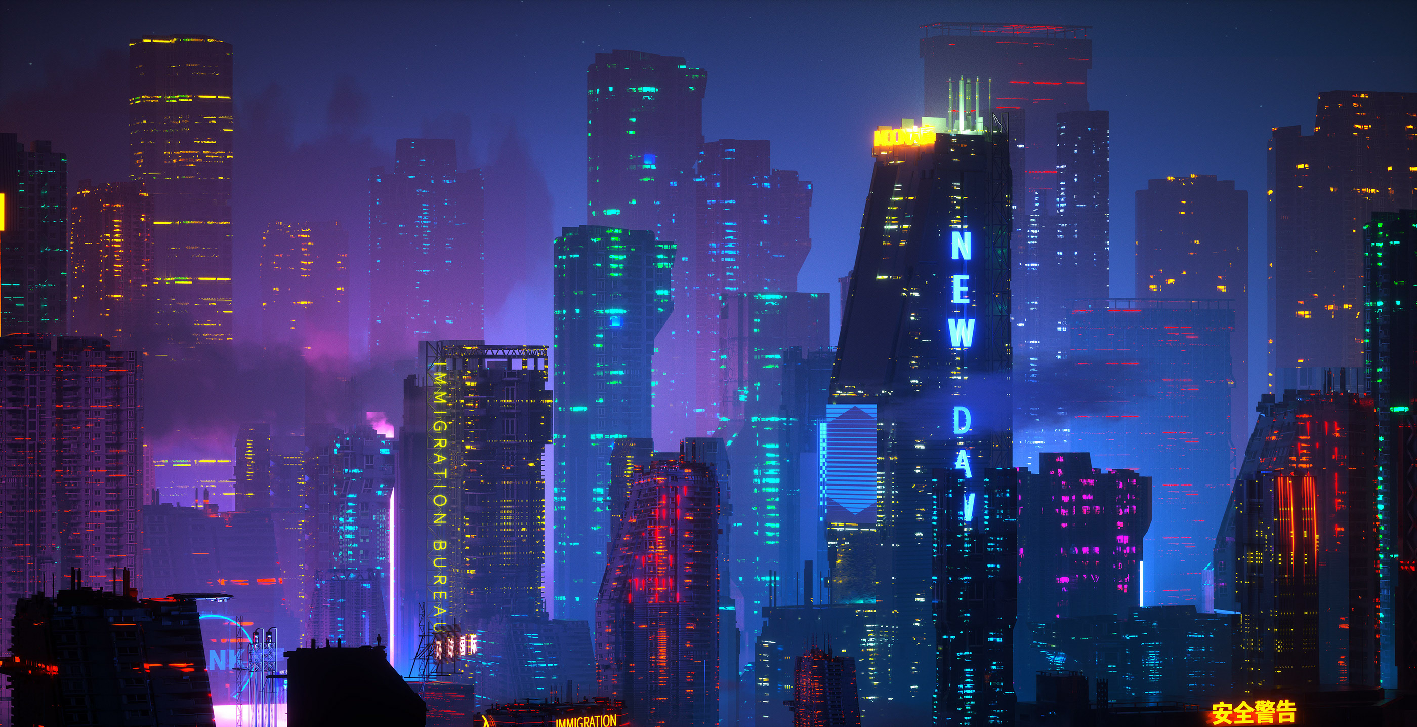 2800x1436 Sci Fi City HD Japan Wallpaper, HD Artist 4K Wallpaper, Image and Background