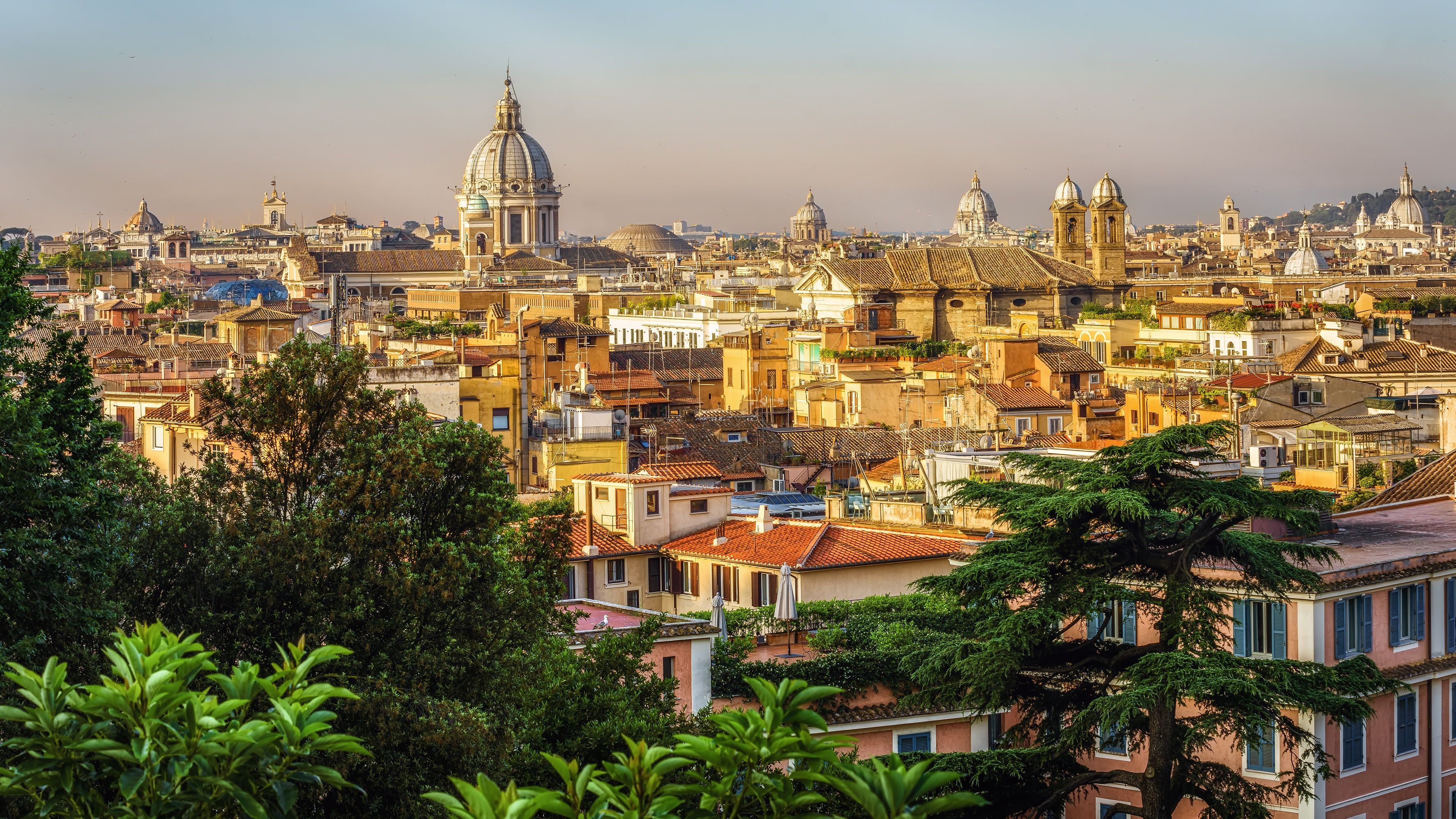 3555x2000 Desktop wallpaper: Man Made, Rome, Building, City, Italy, Cities 4K free download for PC. 429242