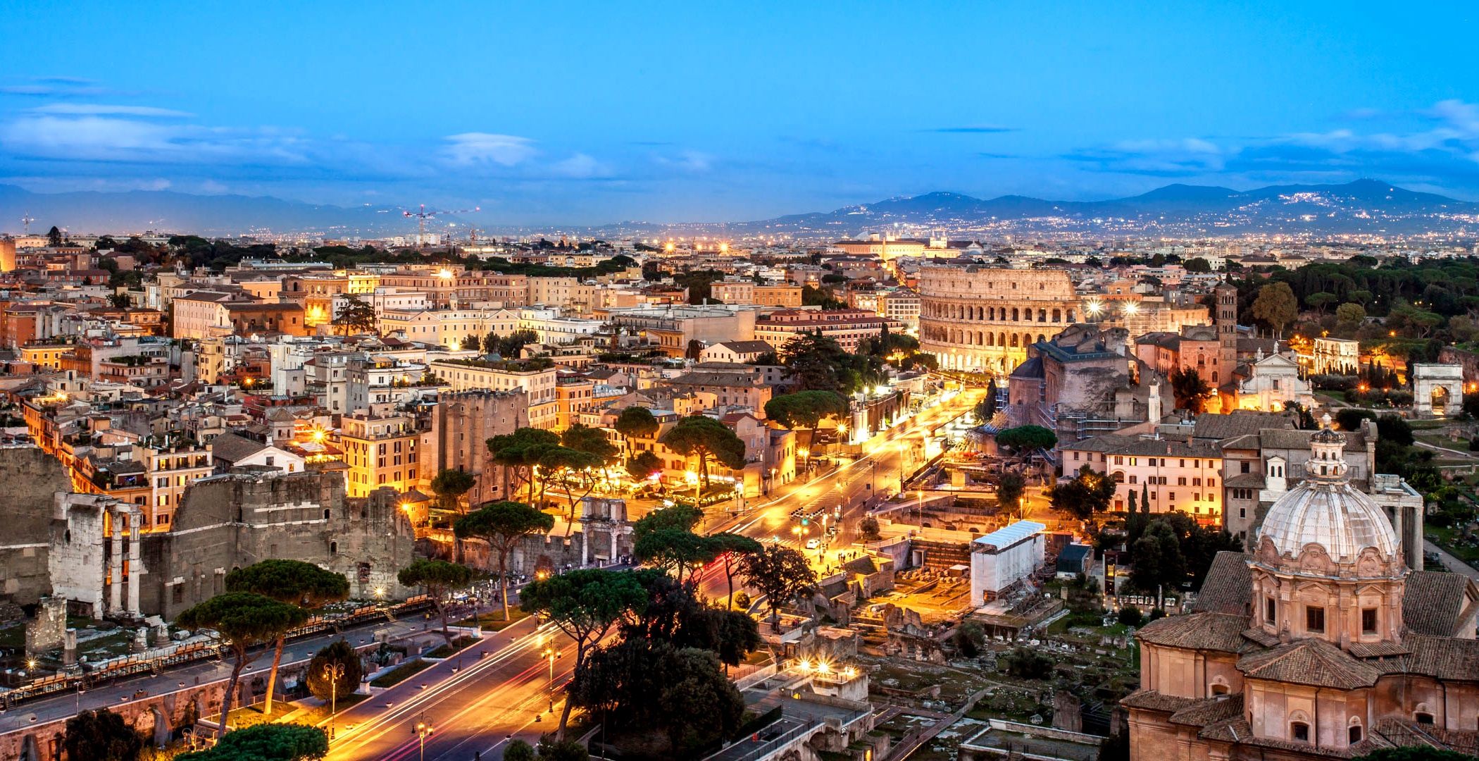 2100x1080 Desktop wallpaper: Man Made, Rome, Building, Cityscape, Italy, Light, Night, Cities 4K free download for PC. 418622
