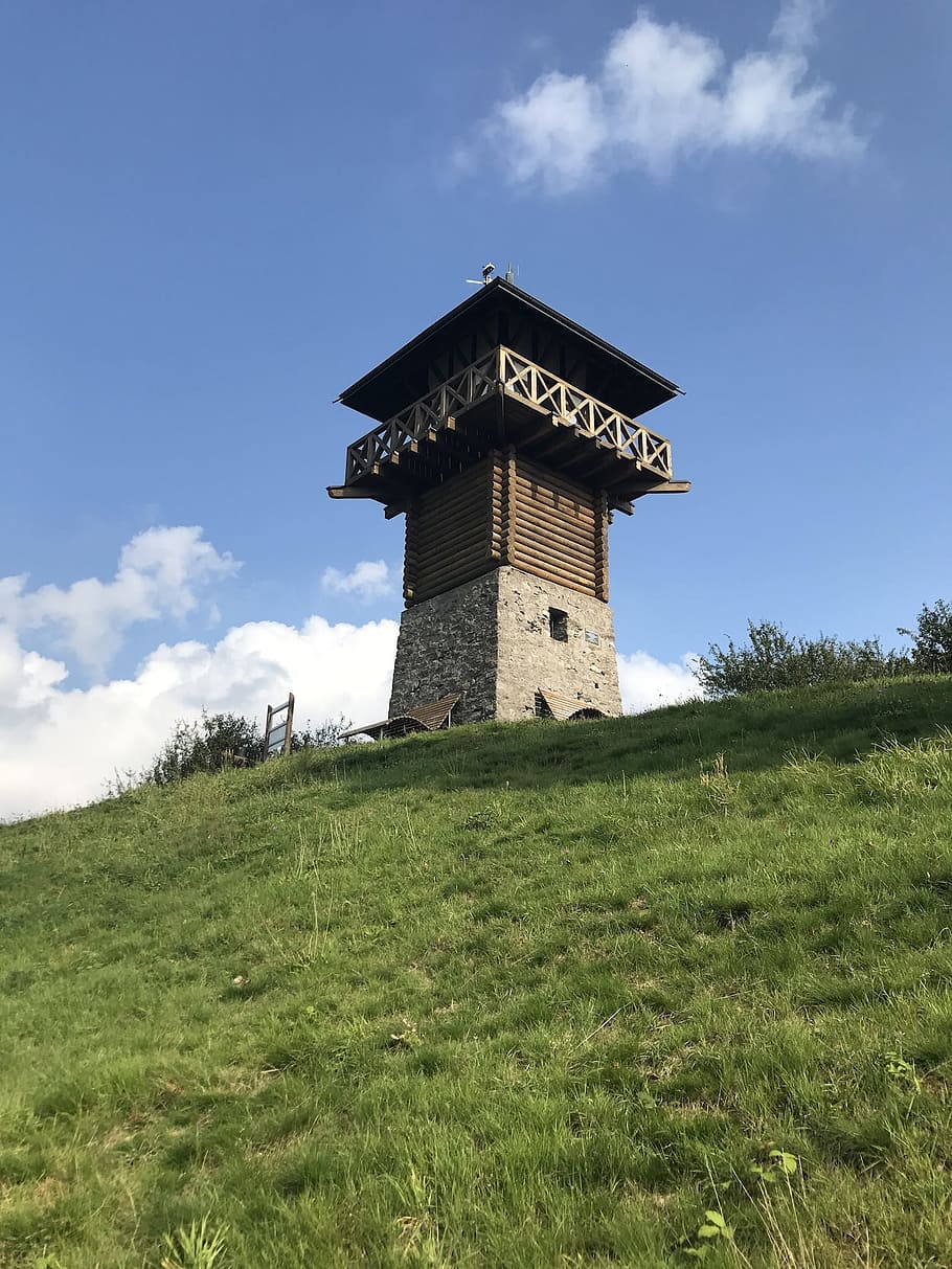 910x1213 HD wallpaper: romans, roman tower, limes, arzbach, sky, hiking, landscape