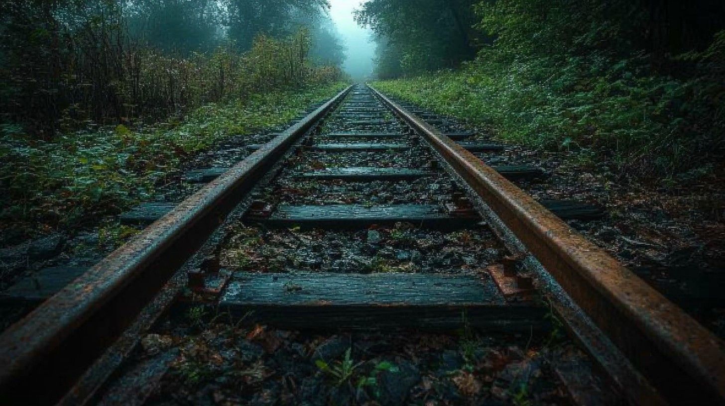 1456x816 Download Abandoned railroad tracks Image, Railroad, Tracks