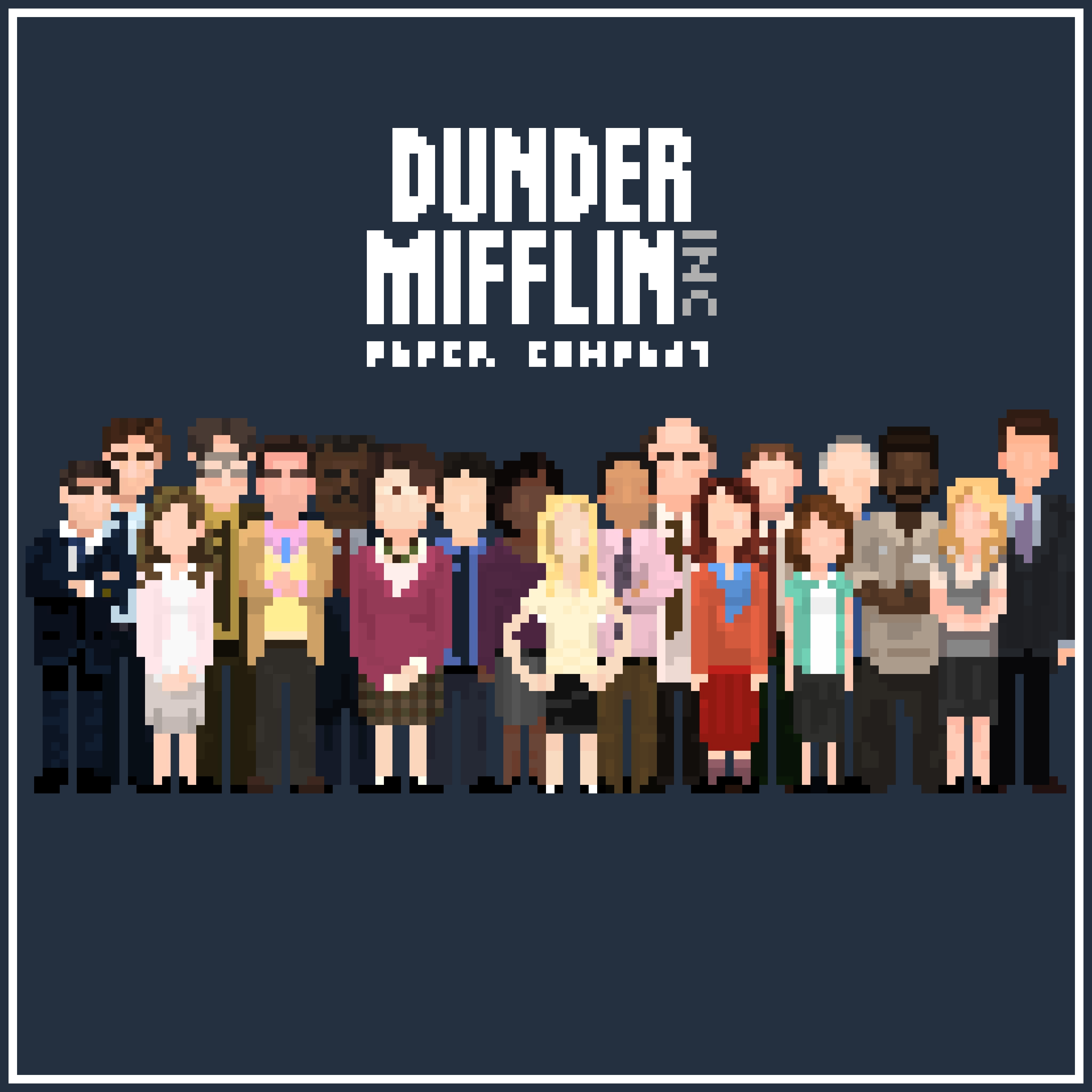 4096x4096 The Office cast in pixel art form