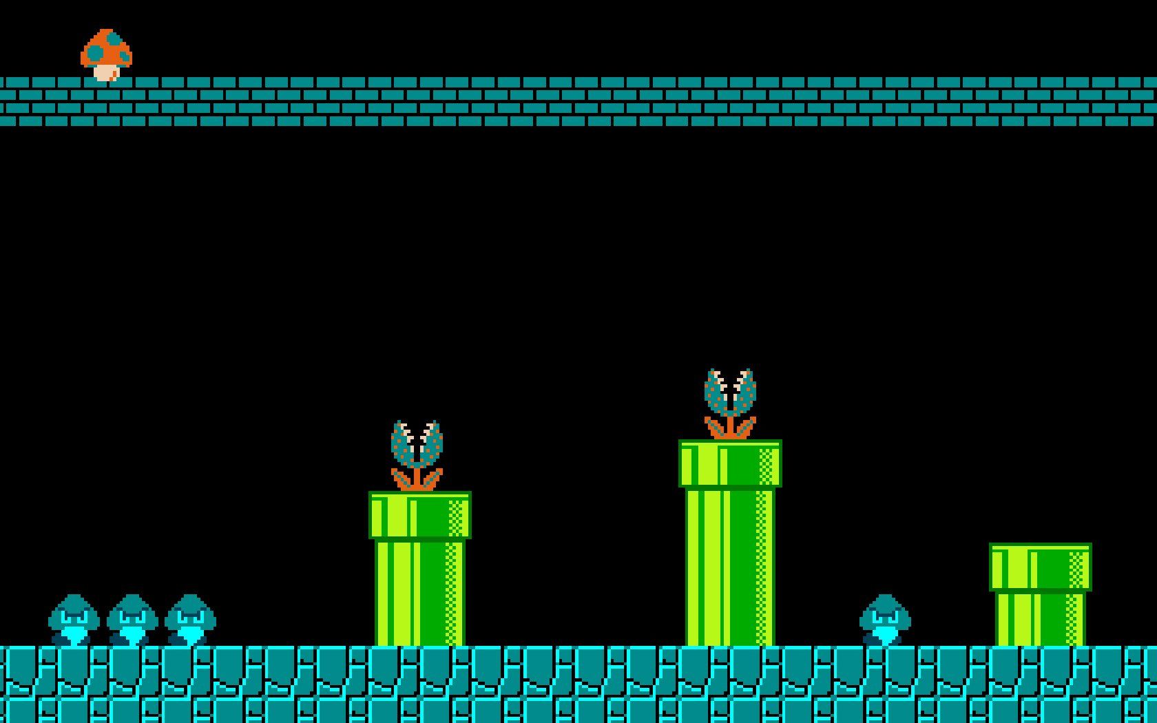 1680x1050 Pixelated Goomba: HD Wallpaper from Super Mario Bros.x1050