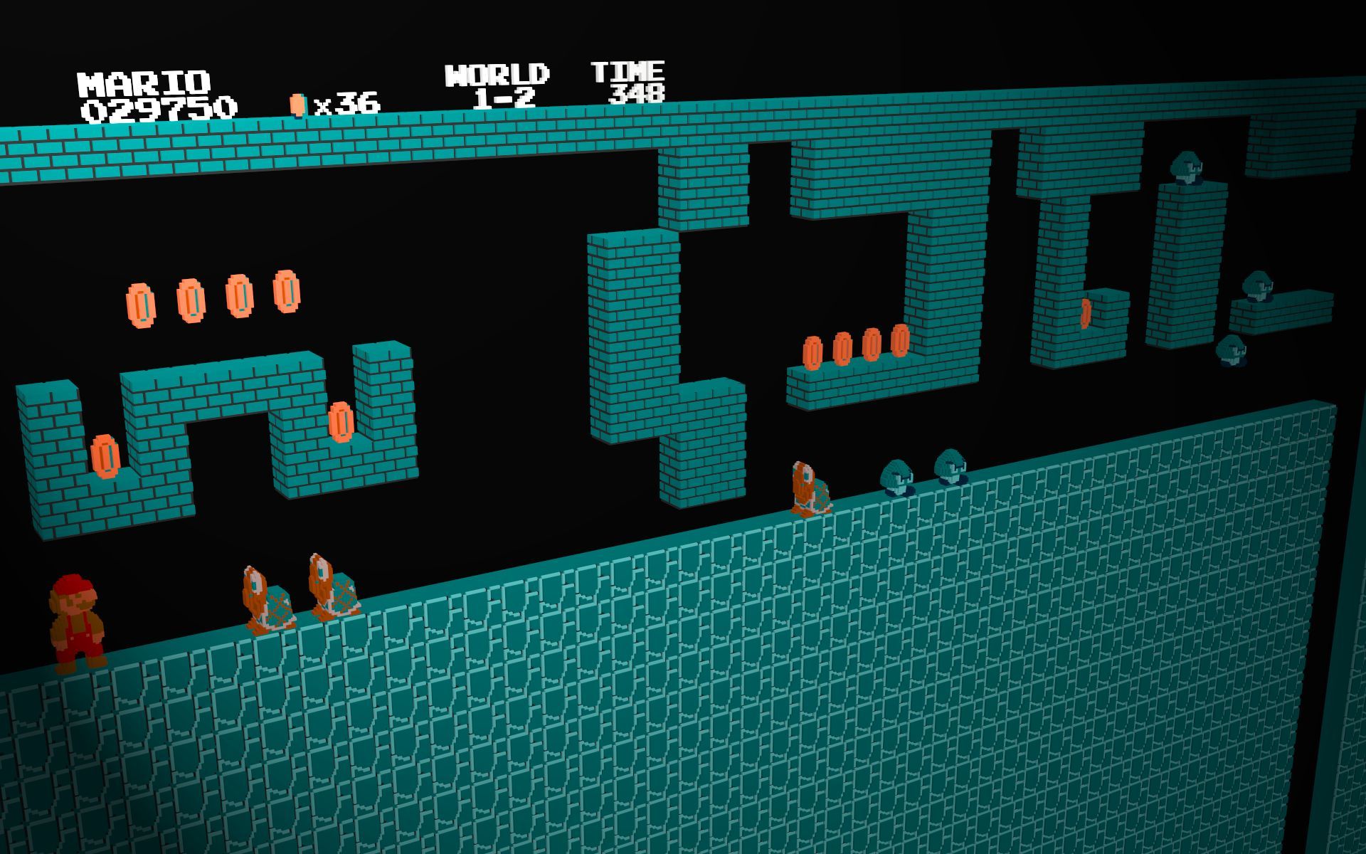 1920x1200 Desktop wallpaper: Nintendo, 3D, Mario, Super Mario Bros, Video Game, 8 Bit, Retro 4K free download for PC. 365069