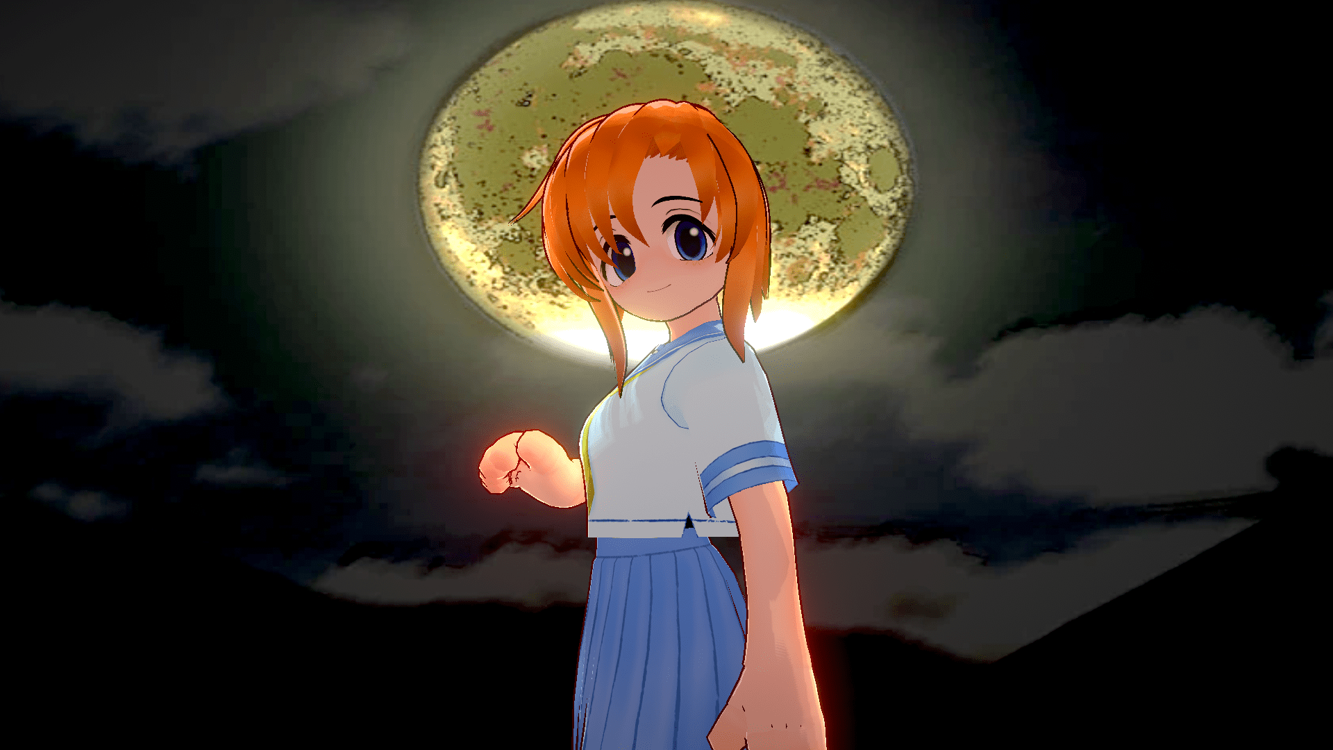 1920x1080 I made Rena Ryuugu from Higurashi no naku koro ni based on the original visual novel sprites by ryukishi07 (∩^o^)⊃━ look at my silly daughter ❤
