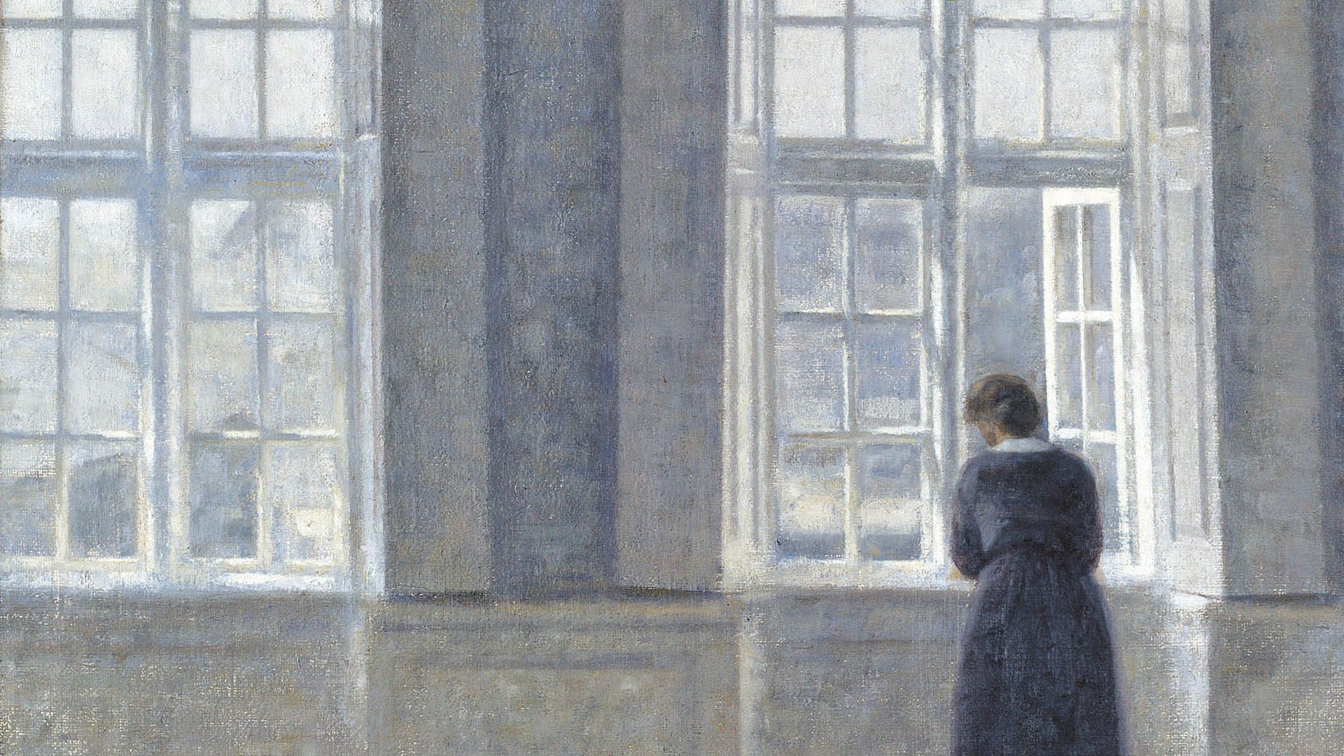 1920x1080 ヴィルヘルム・ハンマースホイ / Tall windows. 壁紙ギャラリー KAGIROHI