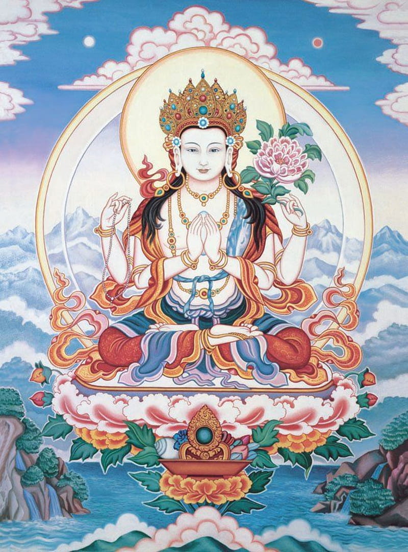 800x1081 Avalokitesvara, buddha, buddhism, buddhist, om, ommanipadmehum, religion, spiritual, HD phone wallpaper