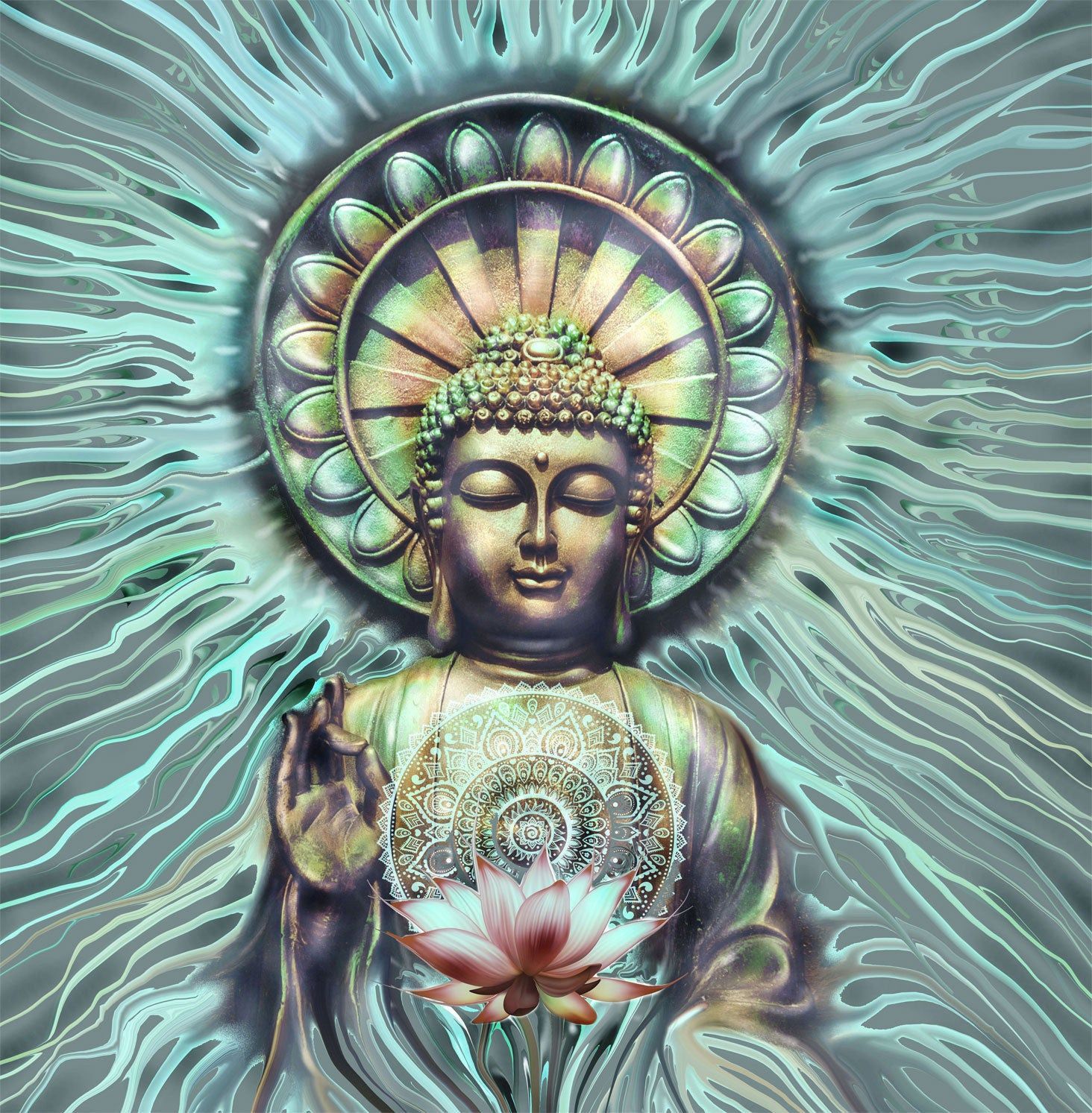 1464x1493 Jade Om Aum Yoga Buddha Chakra Meditation India Zen Canvas Print
