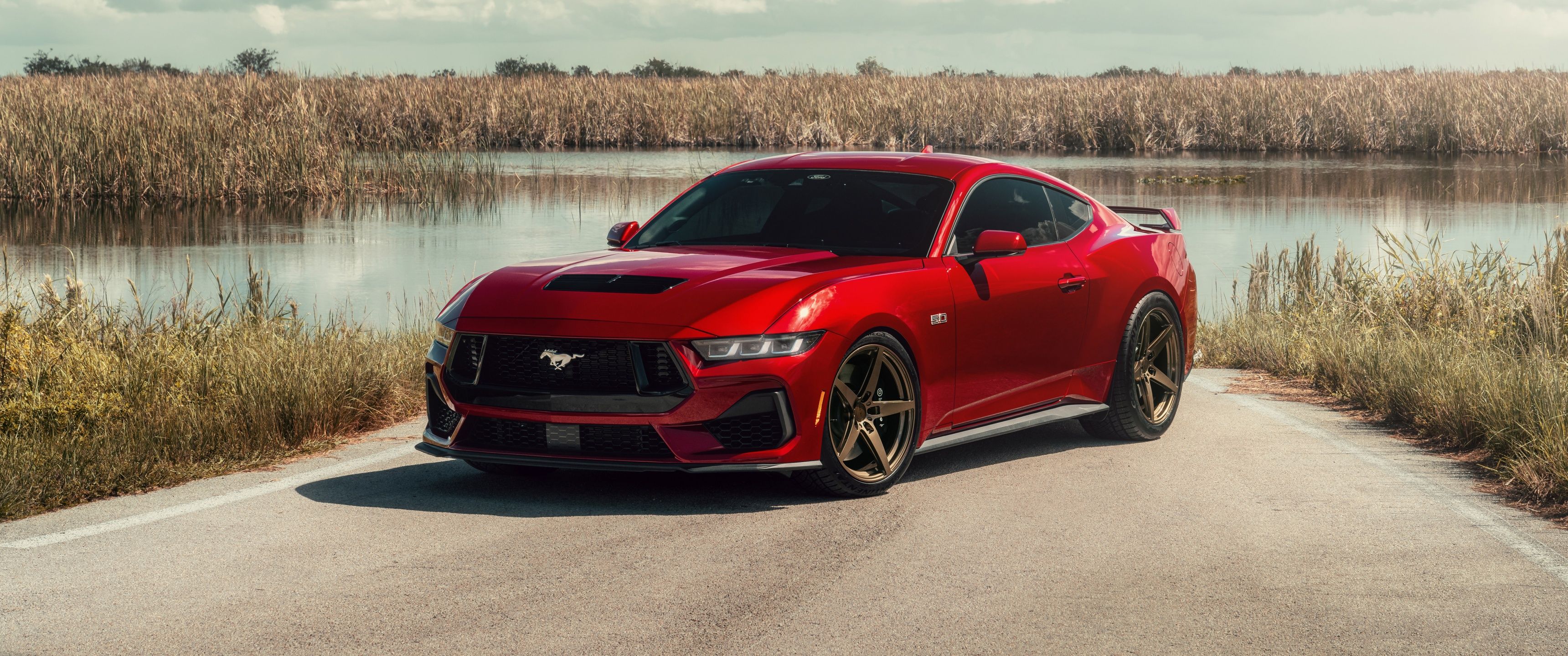 3440x1440 Red Wallpaper 4K, Ford Mustang GT, 5K, 8K