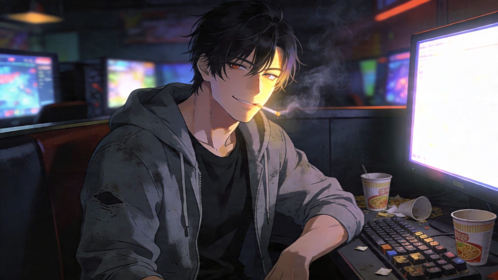 1600x900 Daily Life at the Internet Cafe with the 'Glory Textbook'