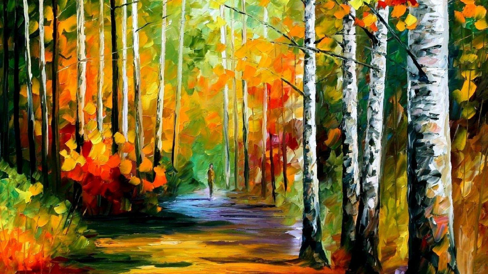 1920x1080 Leonid Afremov's modern impressionistic paintings