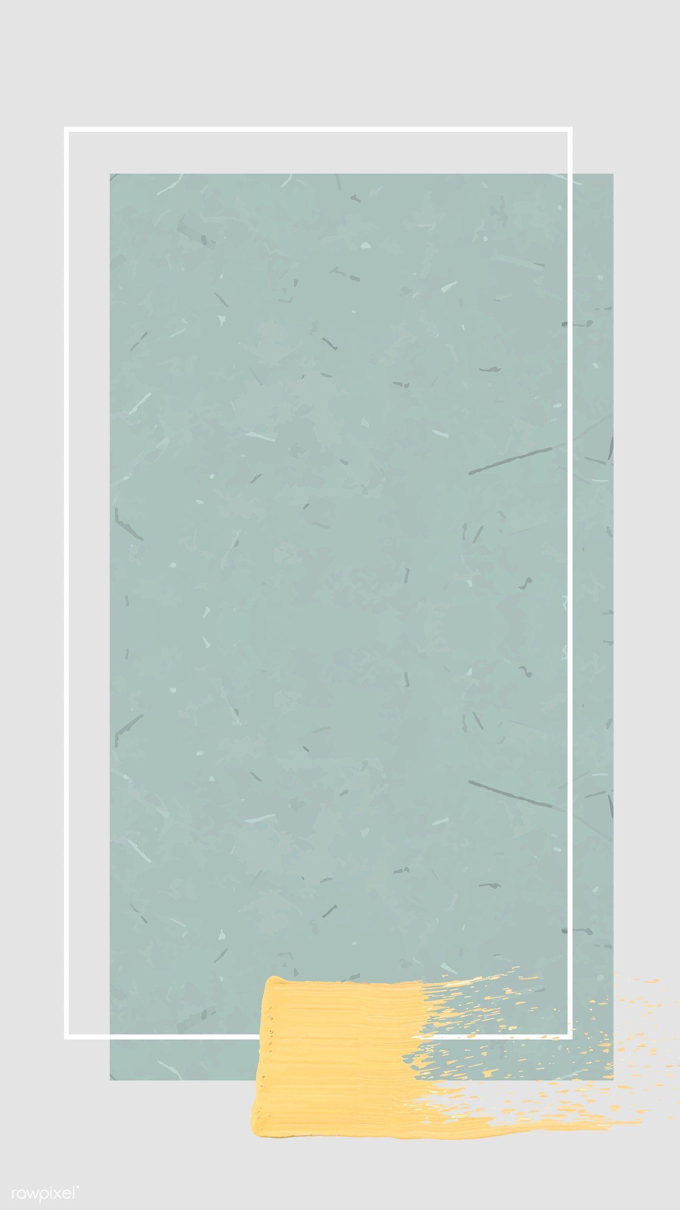 1400x2488 Download premium vector of White frame with a yellow brushstroke on cyan #brush. Pastel background, Framed wallpaper, Cute wallpaper background