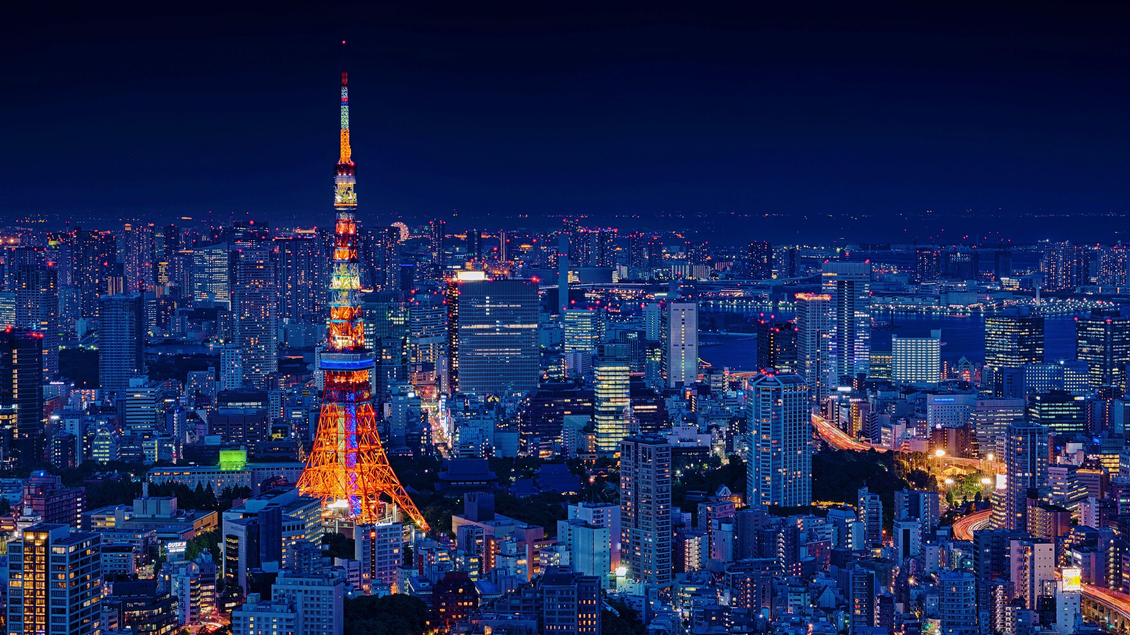 3840x2160 3840x2160 Light, Cityscape, Tokyo, Japan, Night, City wallpaper JPG