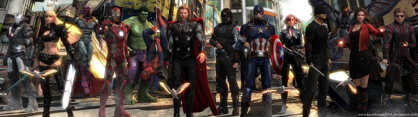 1685x474 Avengers Dual Screen Wallpaper