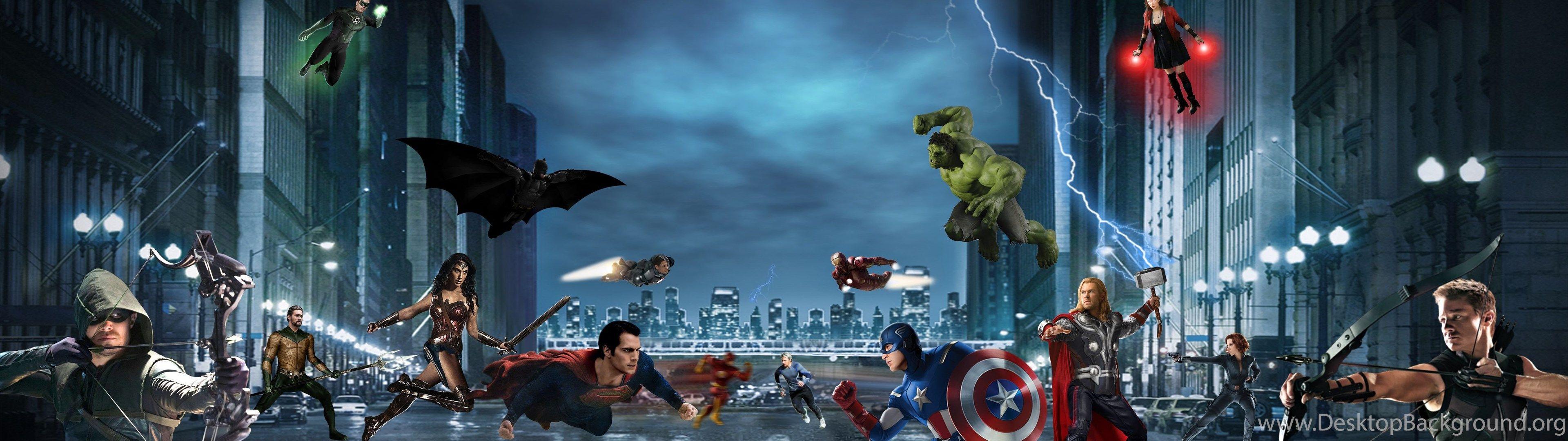 3840x1080 MARVEL Vs. DC (aka The Avengers V. Justice League) By Fmirza95 On. Desktop Background