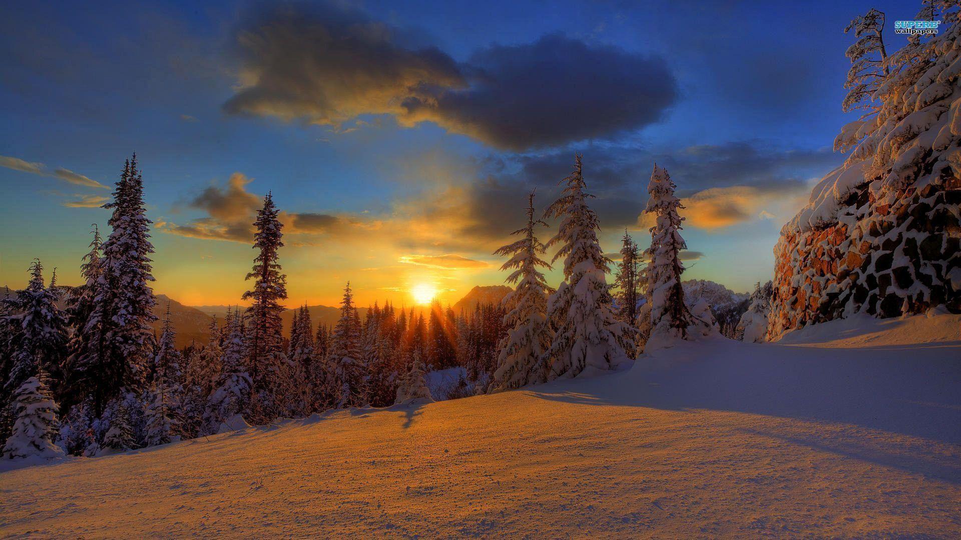 1920x1080 Elegant Winter Mountain Wallpaper Ideas