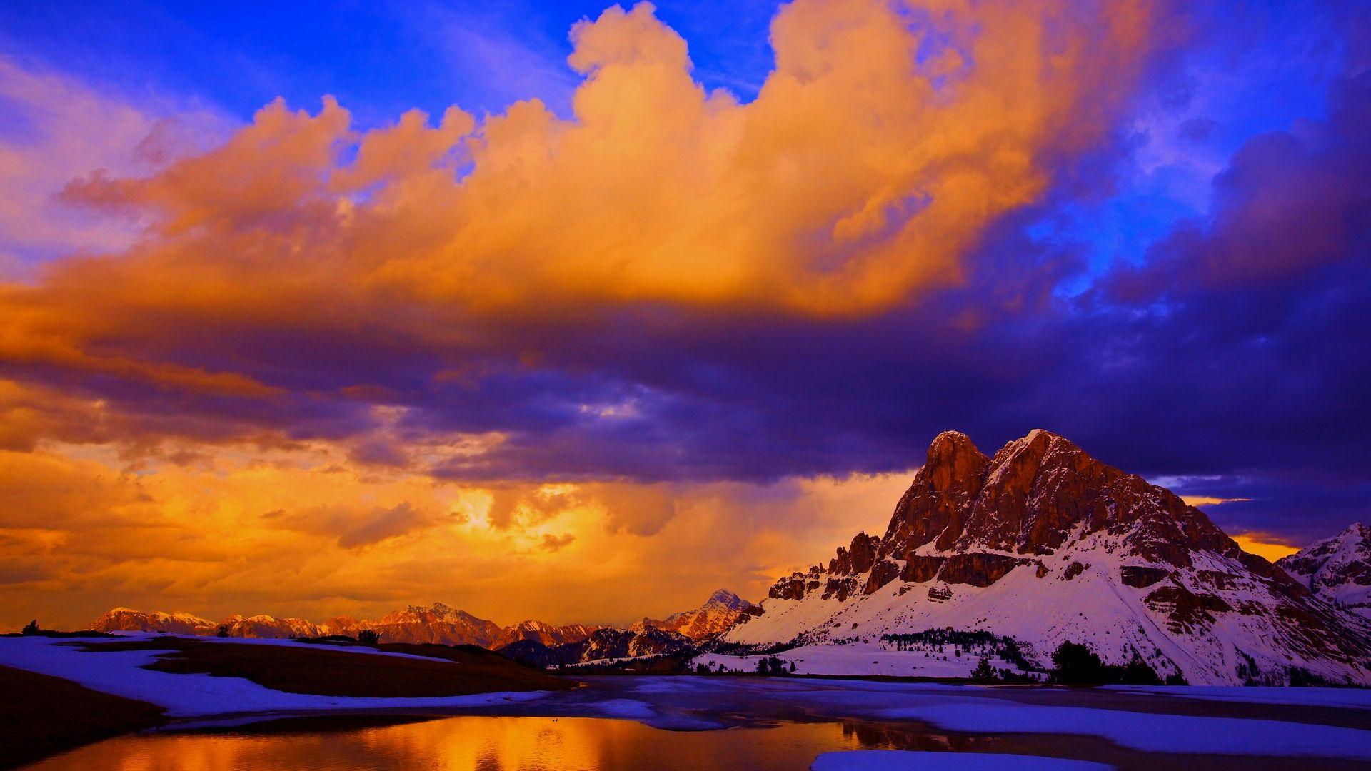 1920x1080 Mountain Sunset Wallpaper