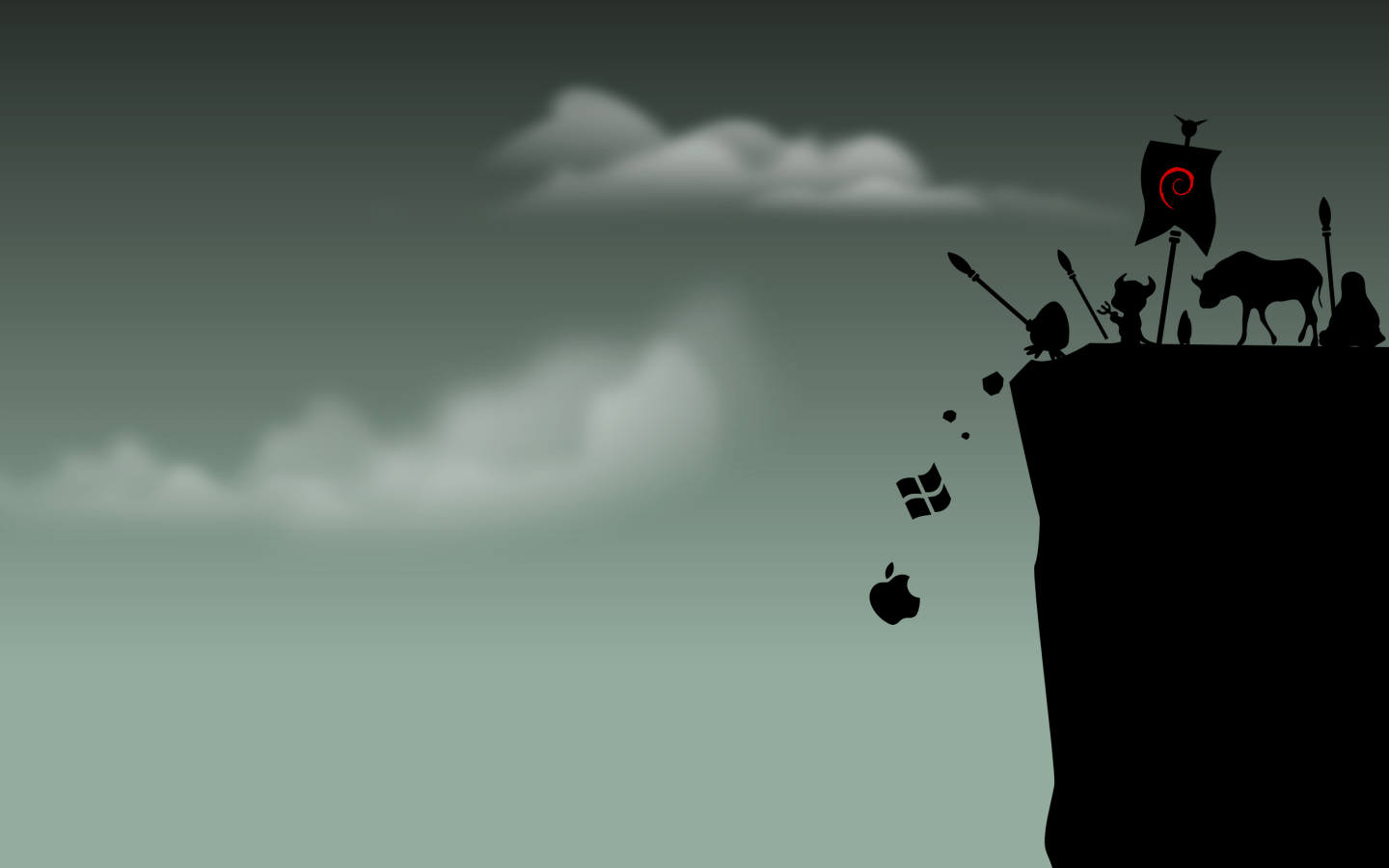 1440x900 Mac, Linux, tux, gnu, Debian, bsd, Microsoft Windows wallpaper